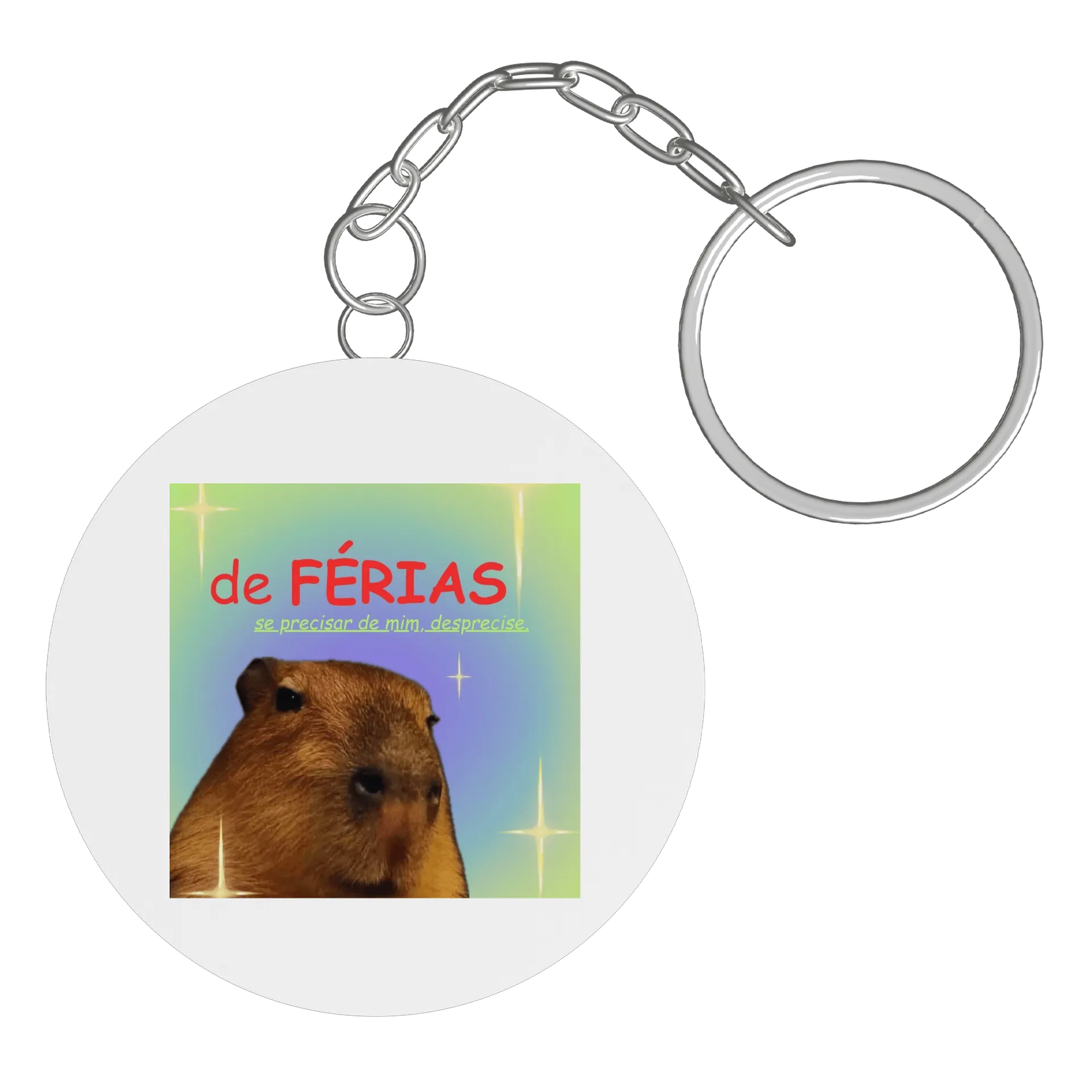 Chaveiro MDF Capivara de Férias 5x5cm de Lucas