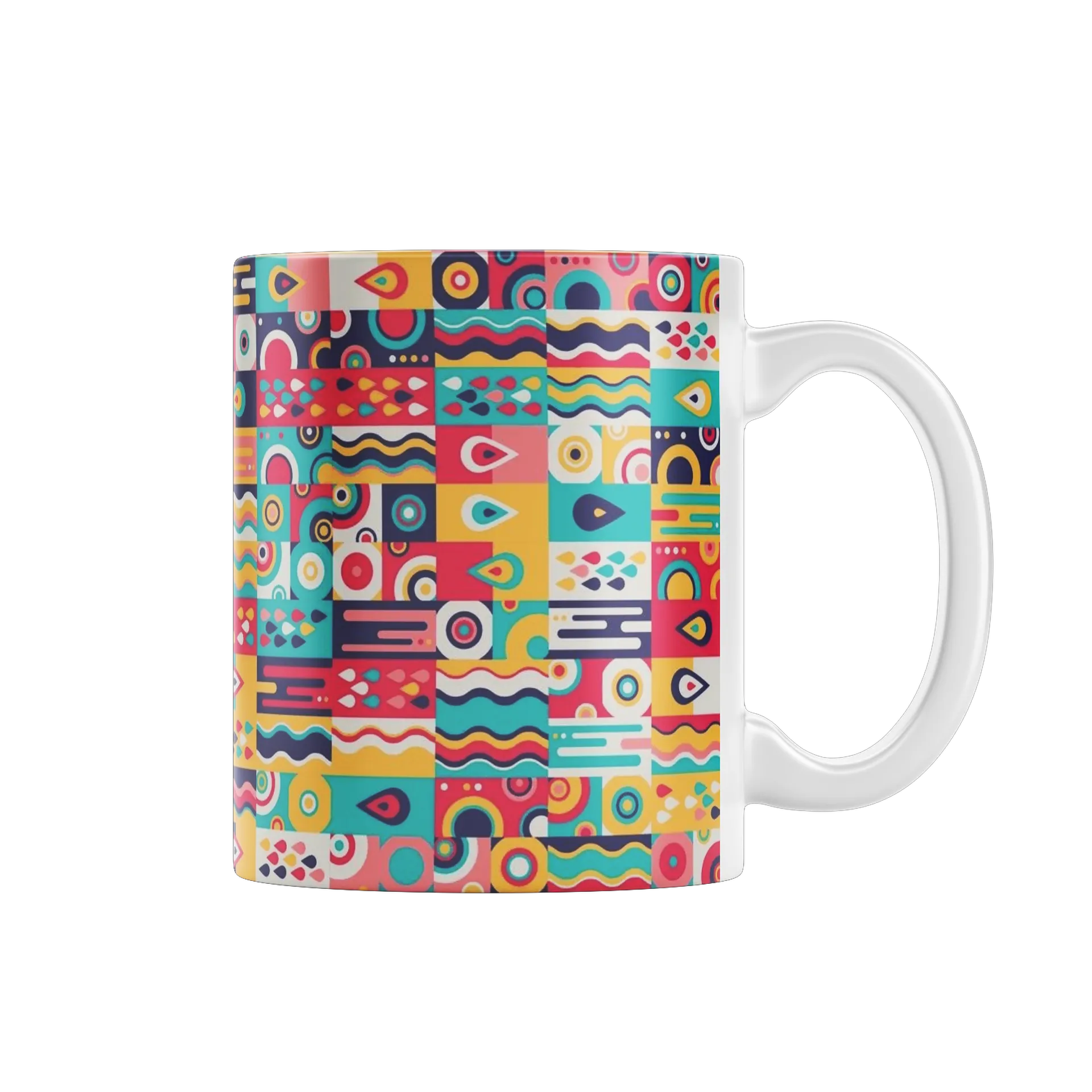 Caneca Porcelana Abstrata Colorida 325ml - Imagem 1