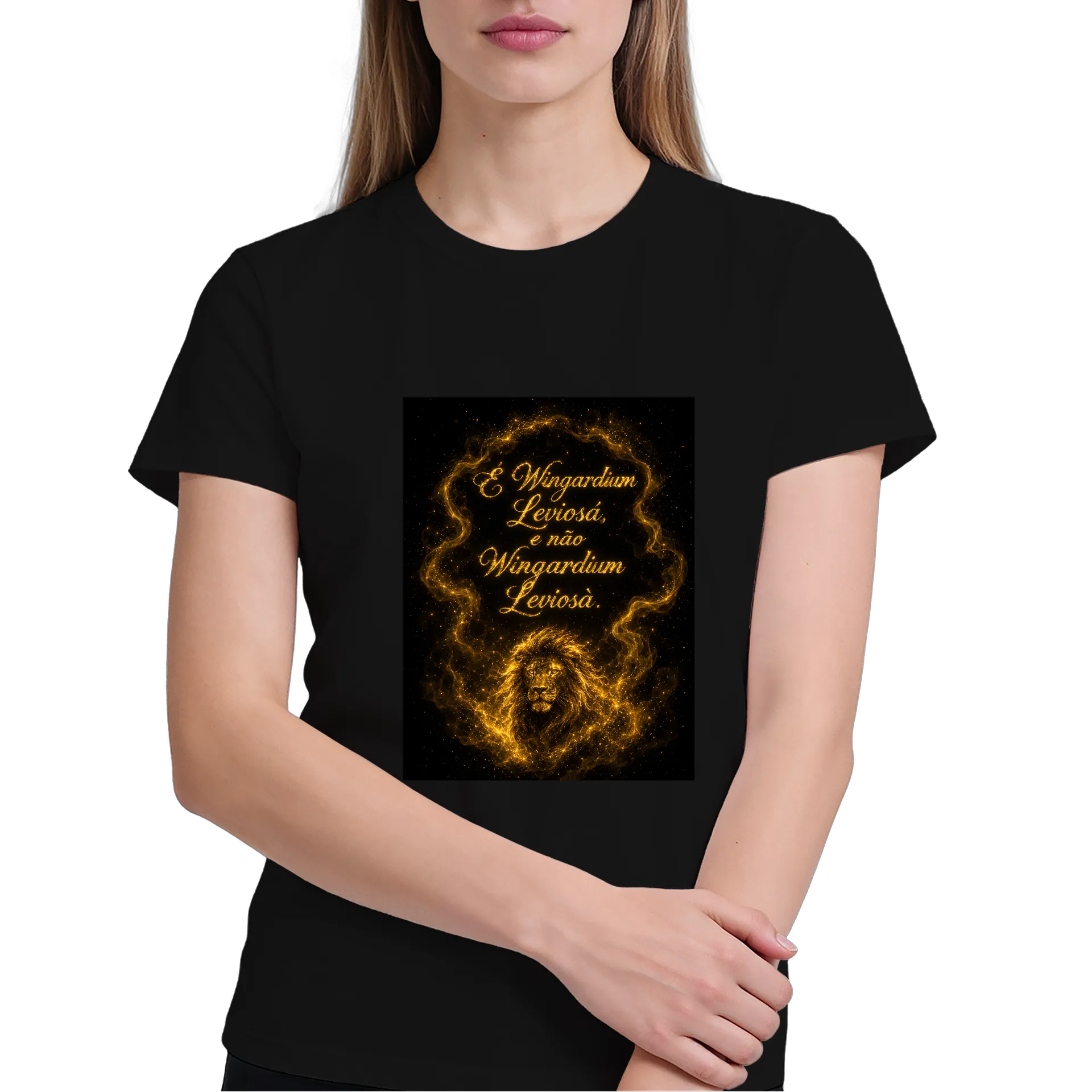 Camiseta Estampa Leões Dourados 100% Algodão - Imagem 4