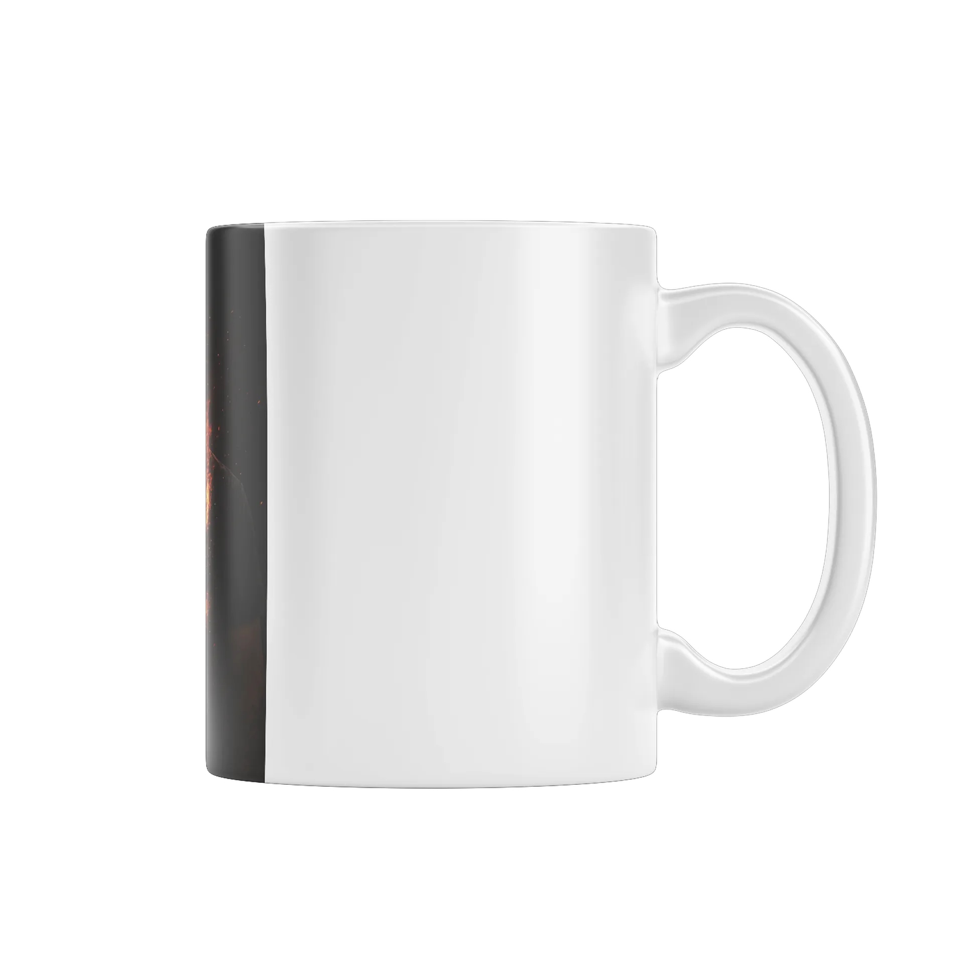 Caneca Retrato Realista com Logo em Chamas 325ml de AD10 FLATUBE  — imagem 1 de 4