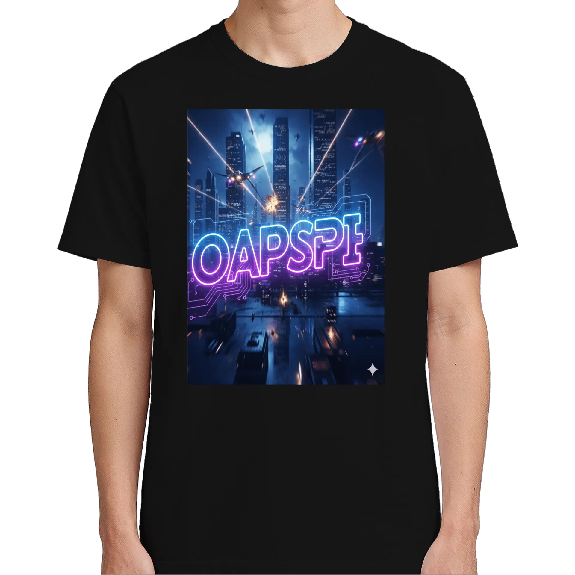 Camiseta Estampa Neon Futurista 100% Algodão - Imagem 5
