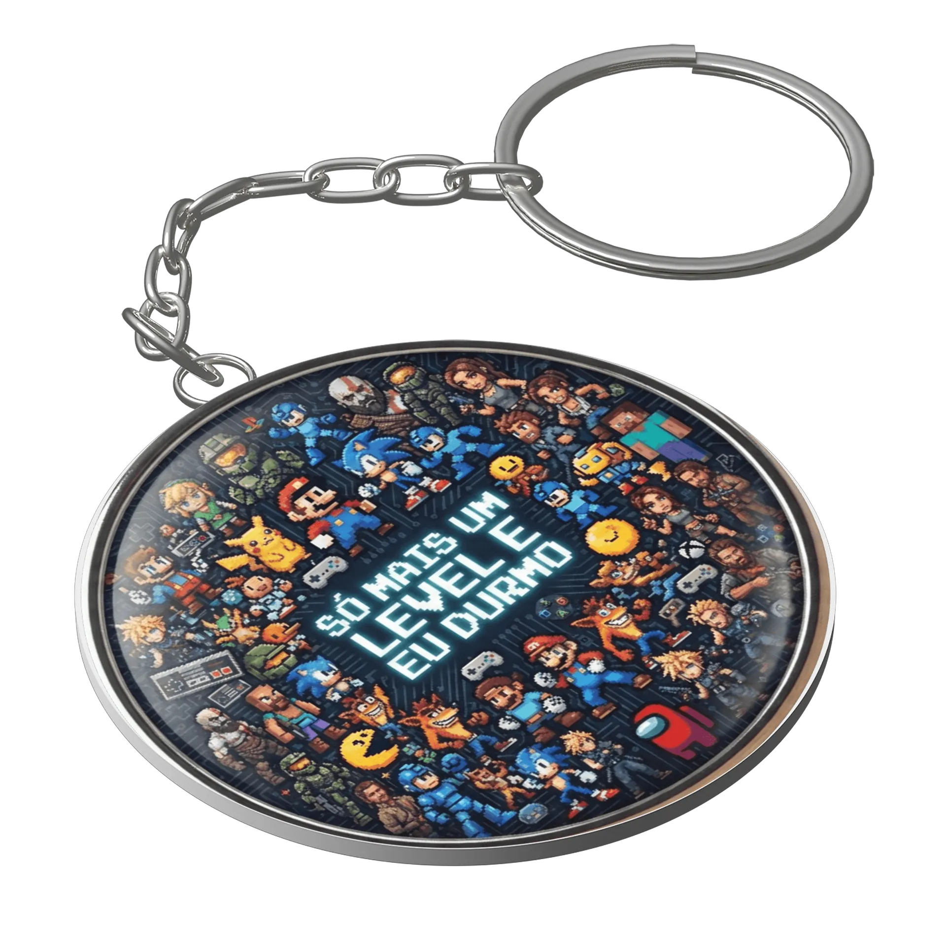 Chaveiro MDF Estampa Personagens Jogos 5x5cm - Imagem 1