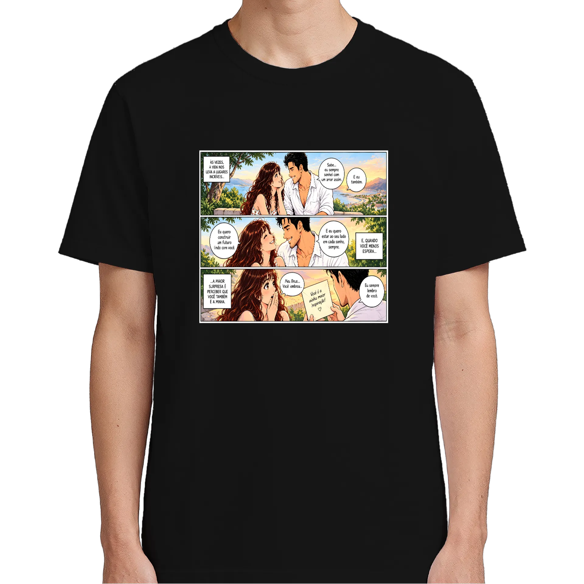 Camiseta Estampa Romance Ilha Luz 100% Algodão - Imagem 4