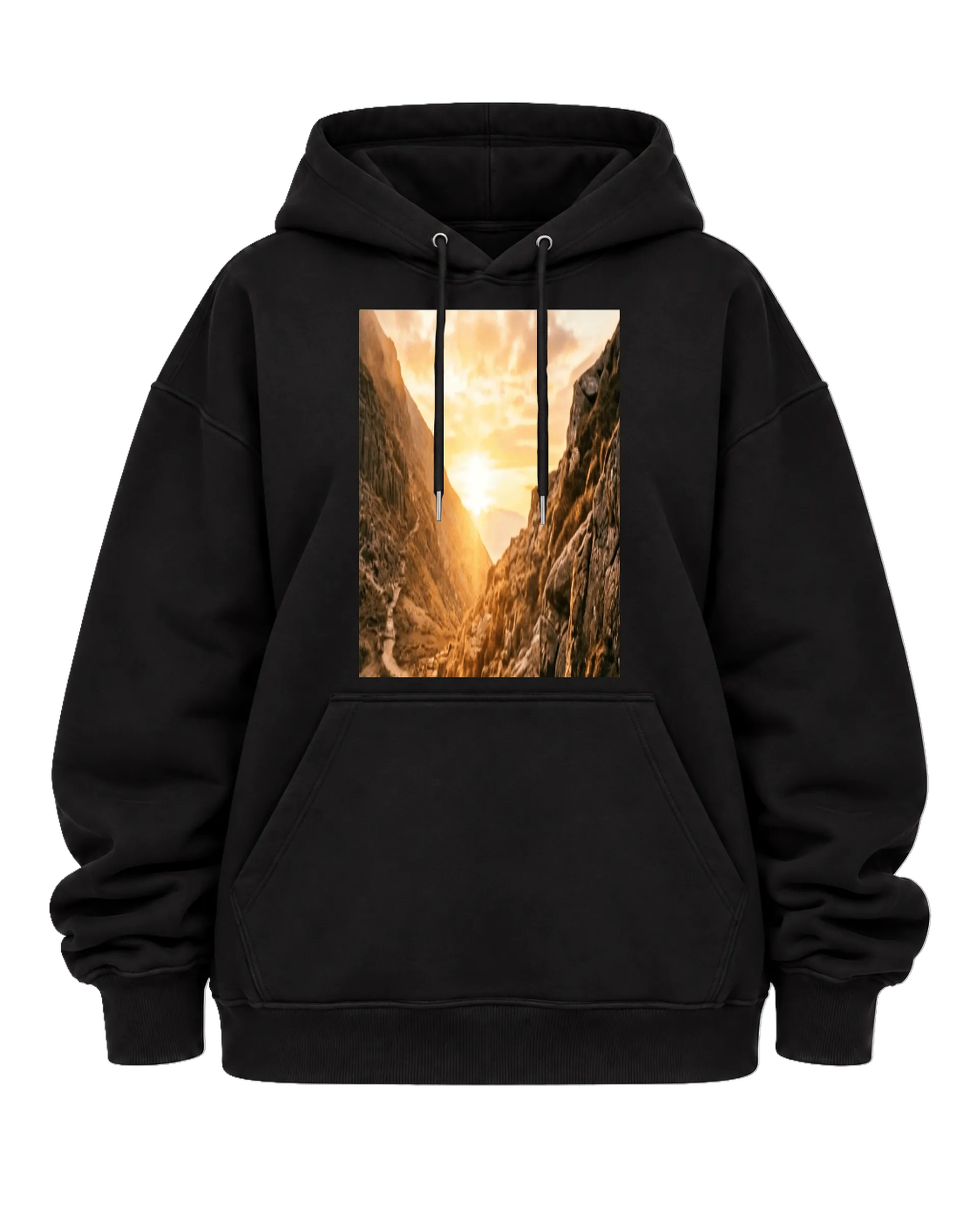 Blusa Moletom Canguru Paisagem de Montanhas ao Pôr do Sol - Imagem 1
