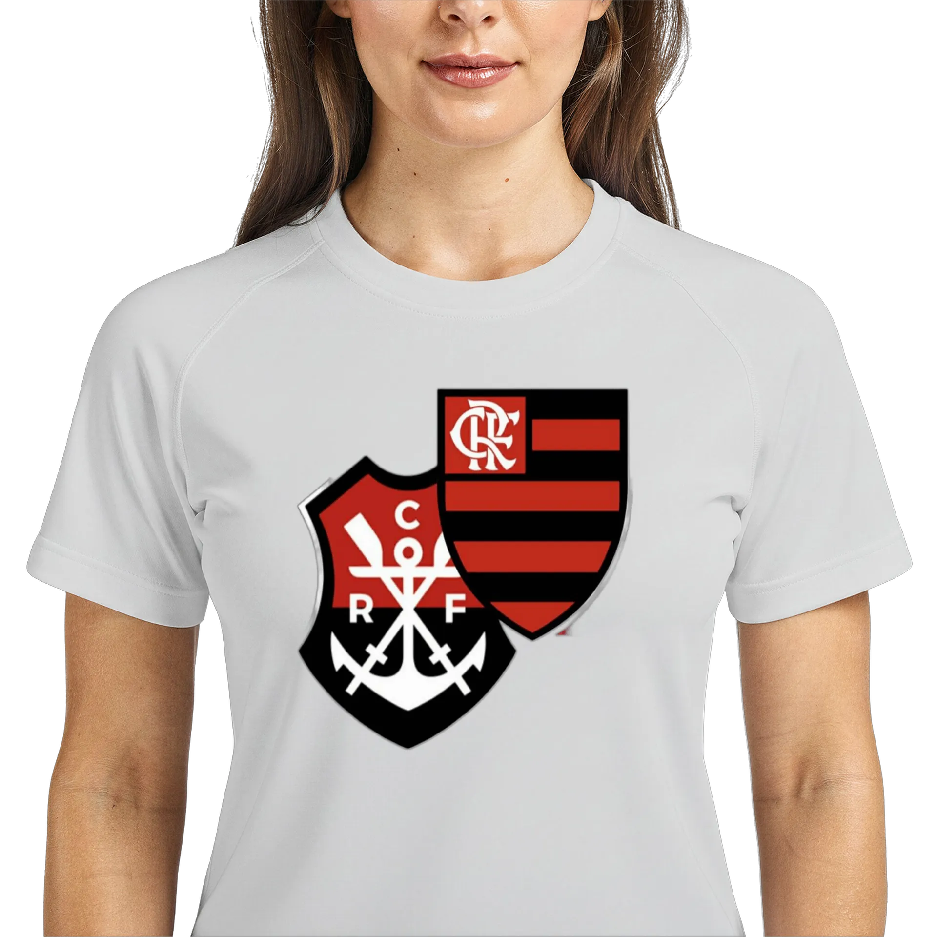 Camiseta Dry Fit Escudos Futebol Preto e Vermelho 100% - Imagem 3