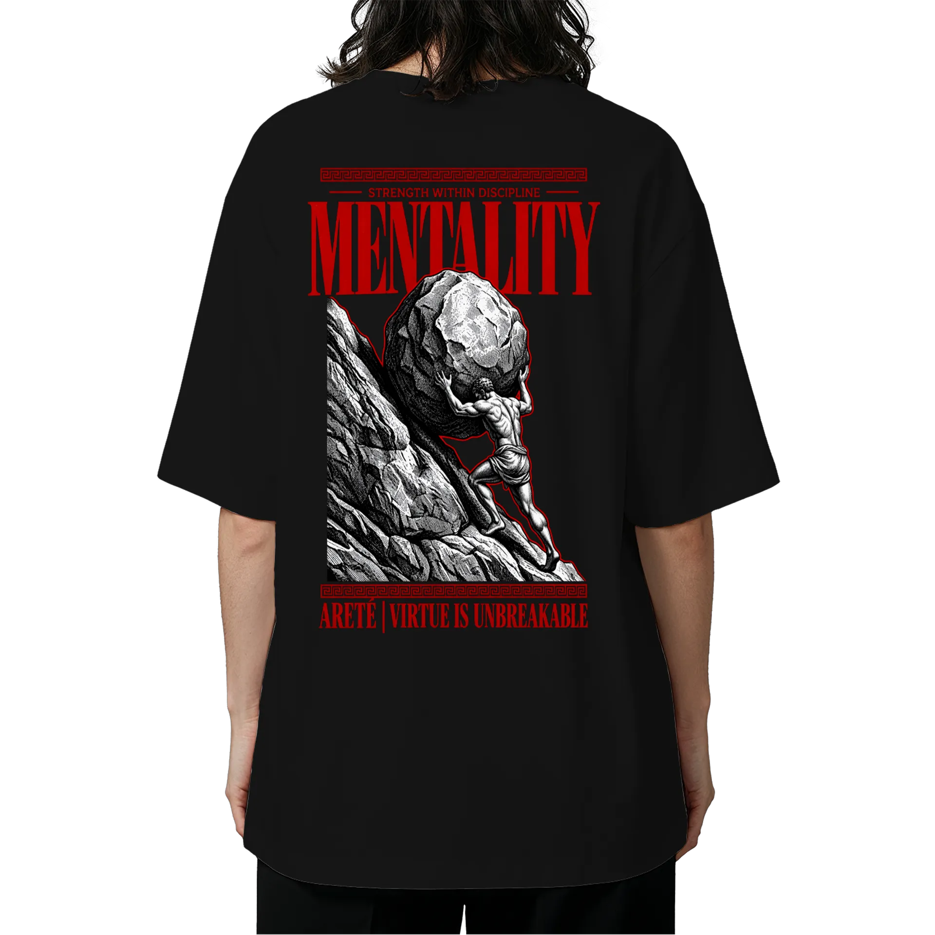 Camiseta Oversized Estampa de Atlas com Globo Monocromática - Imagem 5