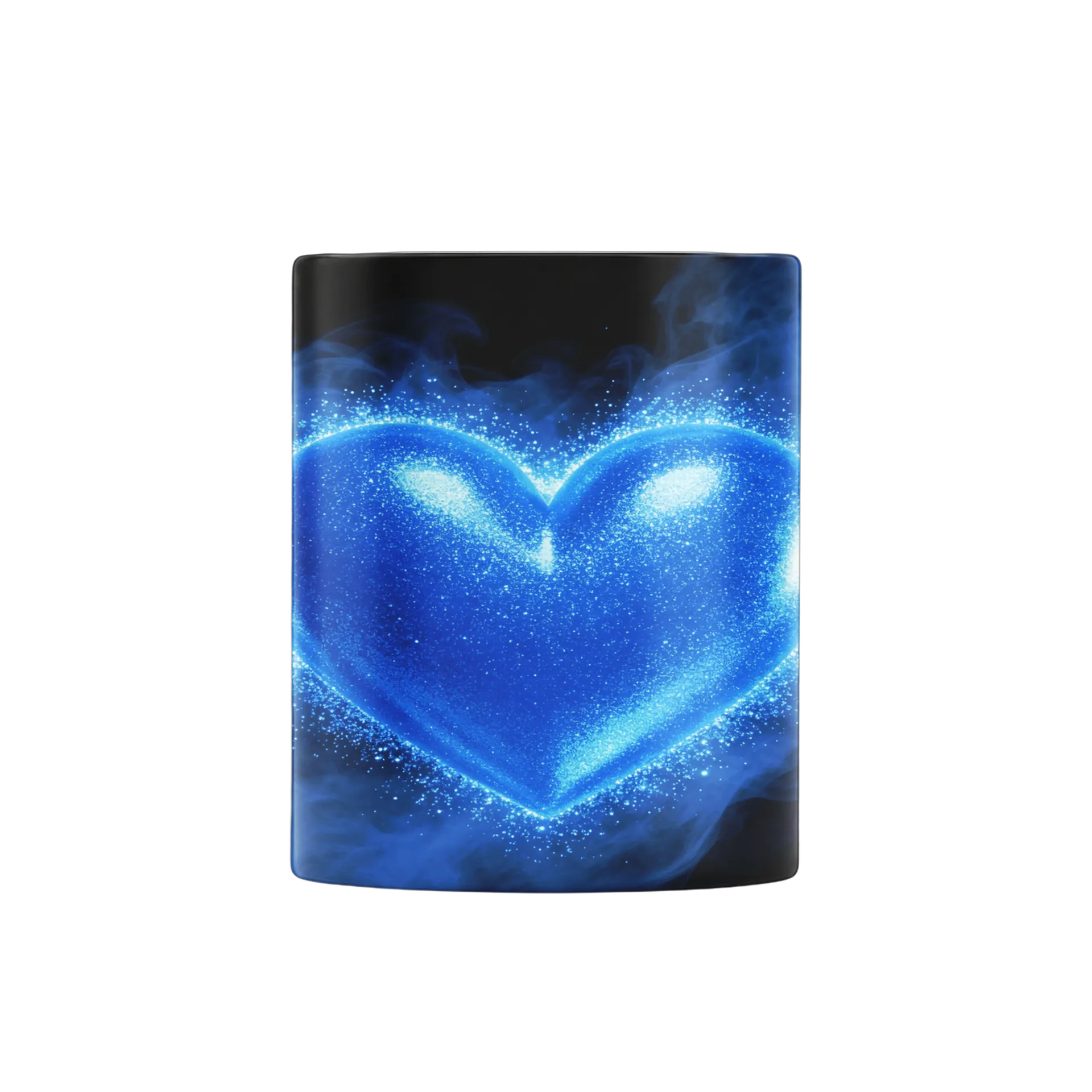 Caneca Porcelana Coração Azul Neon 325ml - Imagem 1