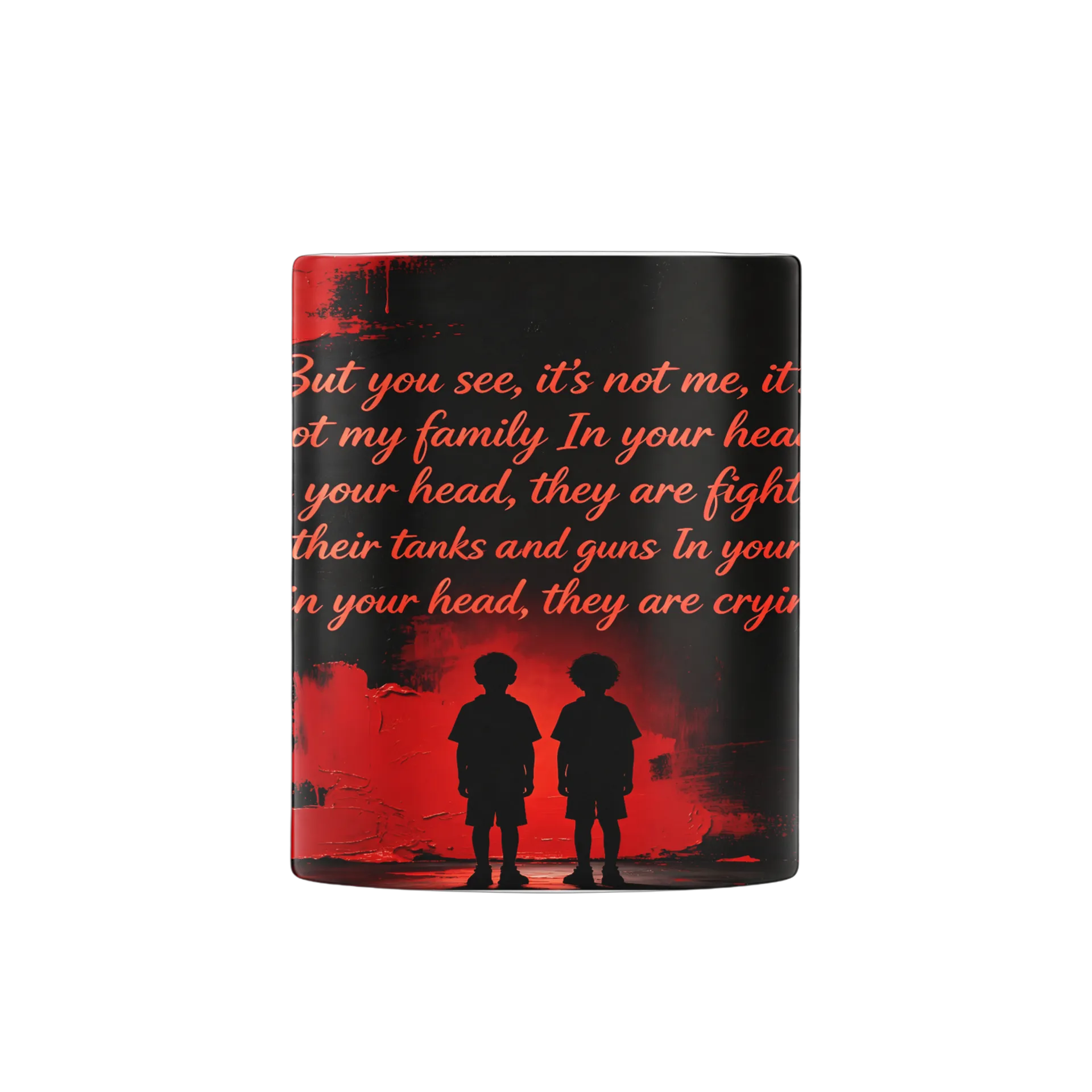 Caneca Estampa Tipográfica Silhuetas Pretas 325ml - Imagem 2