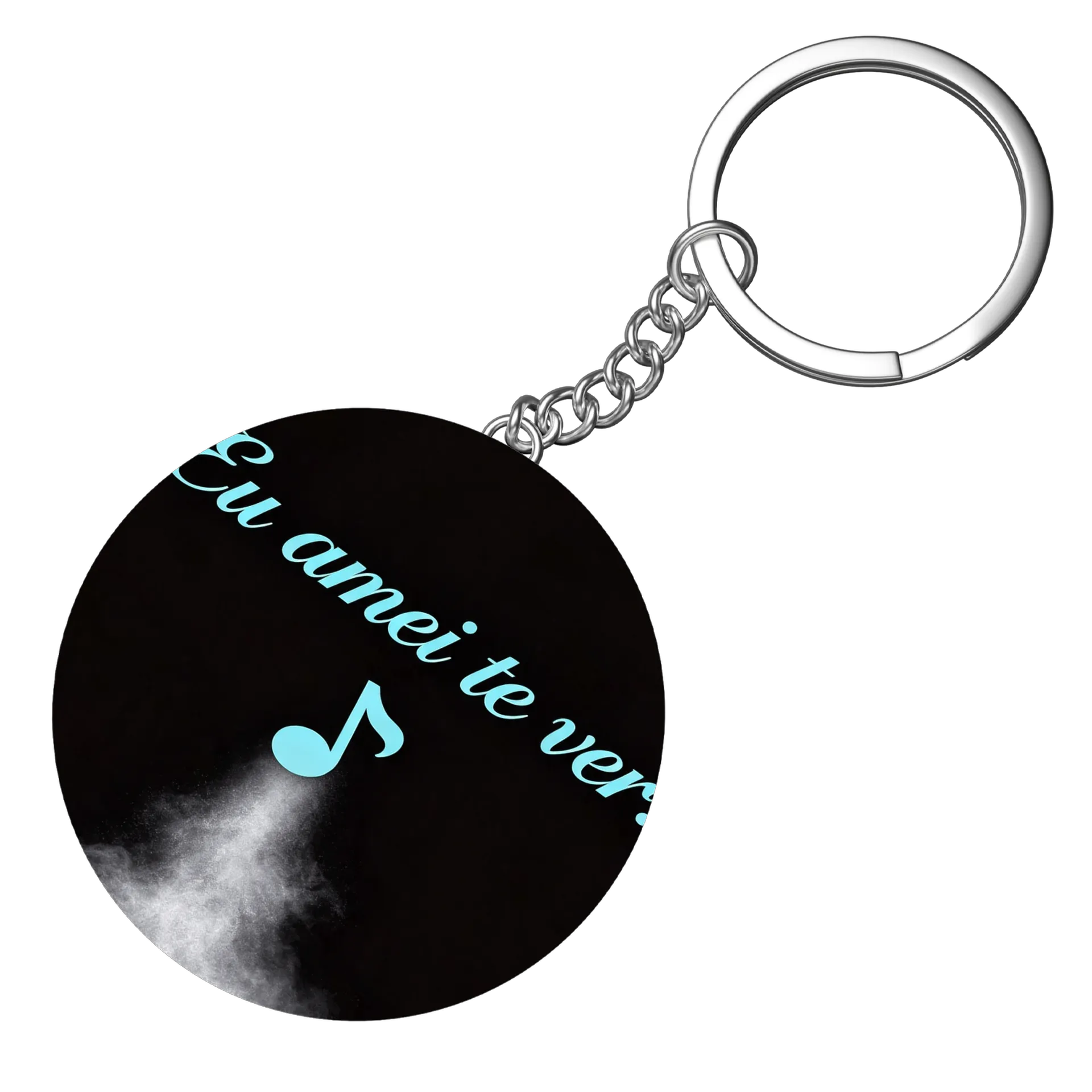 Chaveiro MDF Música Nota Azul Estampa Frase Eu Amei te Ver - Imagem 4