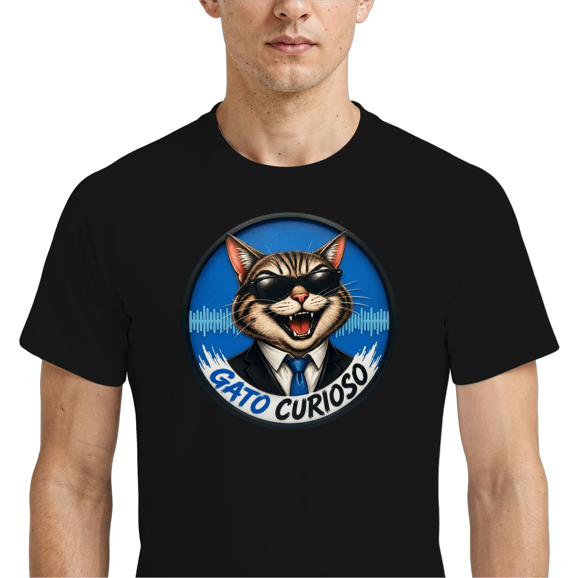 Camiseta DryFit de Gato Curioso  — imagem 4 de 6
