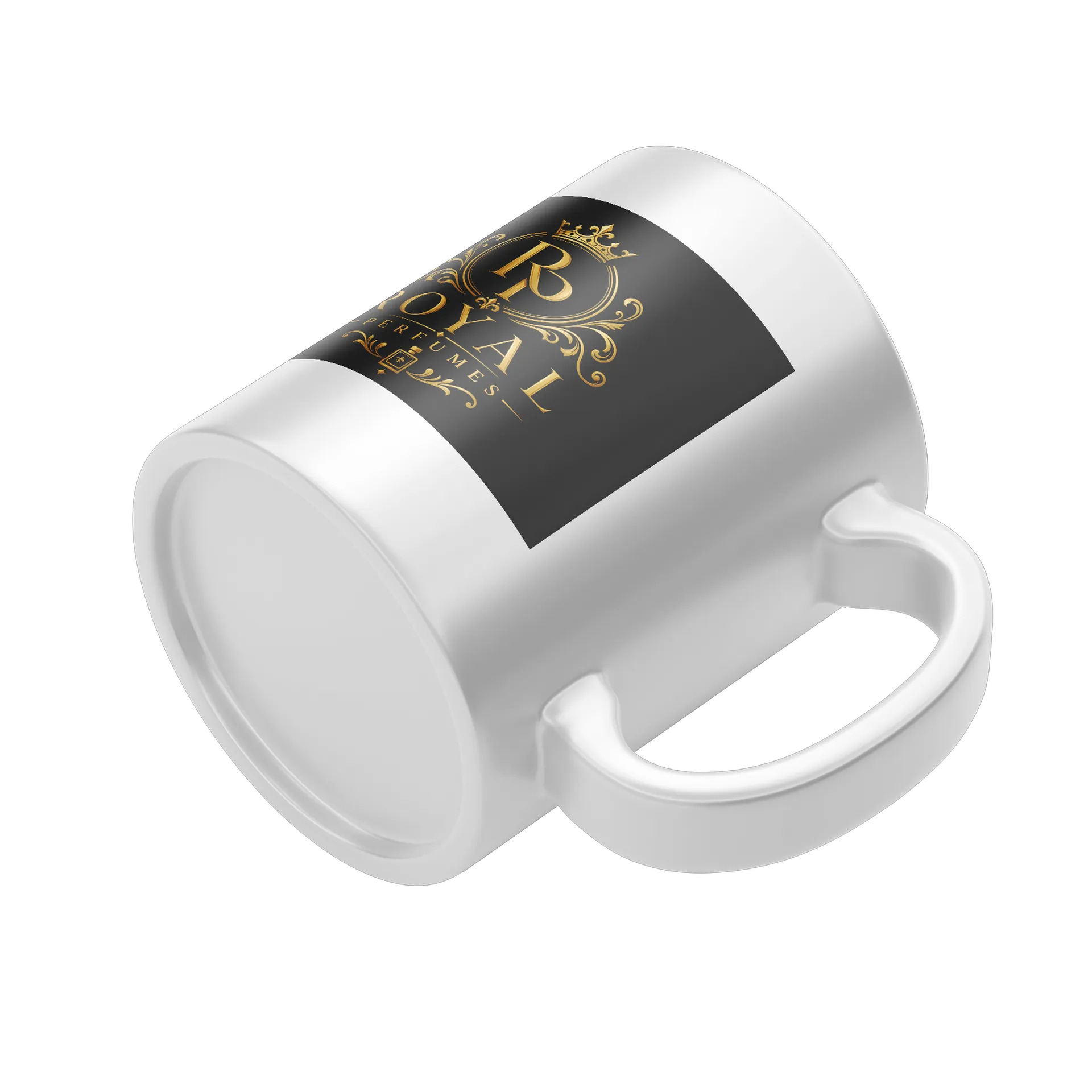 Caneca Porcelana Logotipo Royal Perfumes Branco - Imagem 4