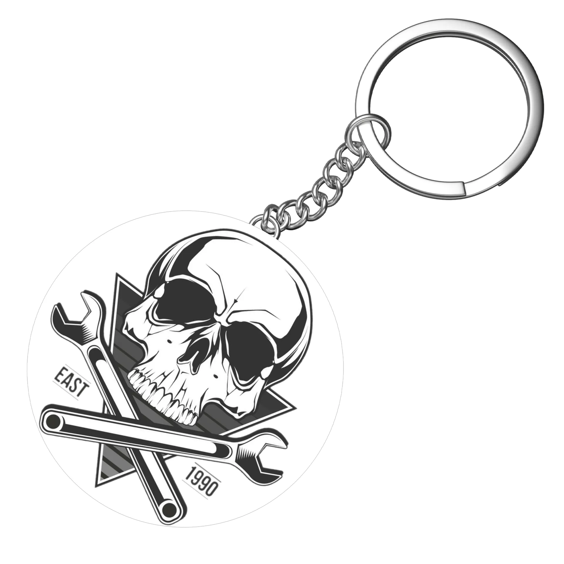 Chaveiro MDF Caveira com Chaves Cruzadas - Imagem 4