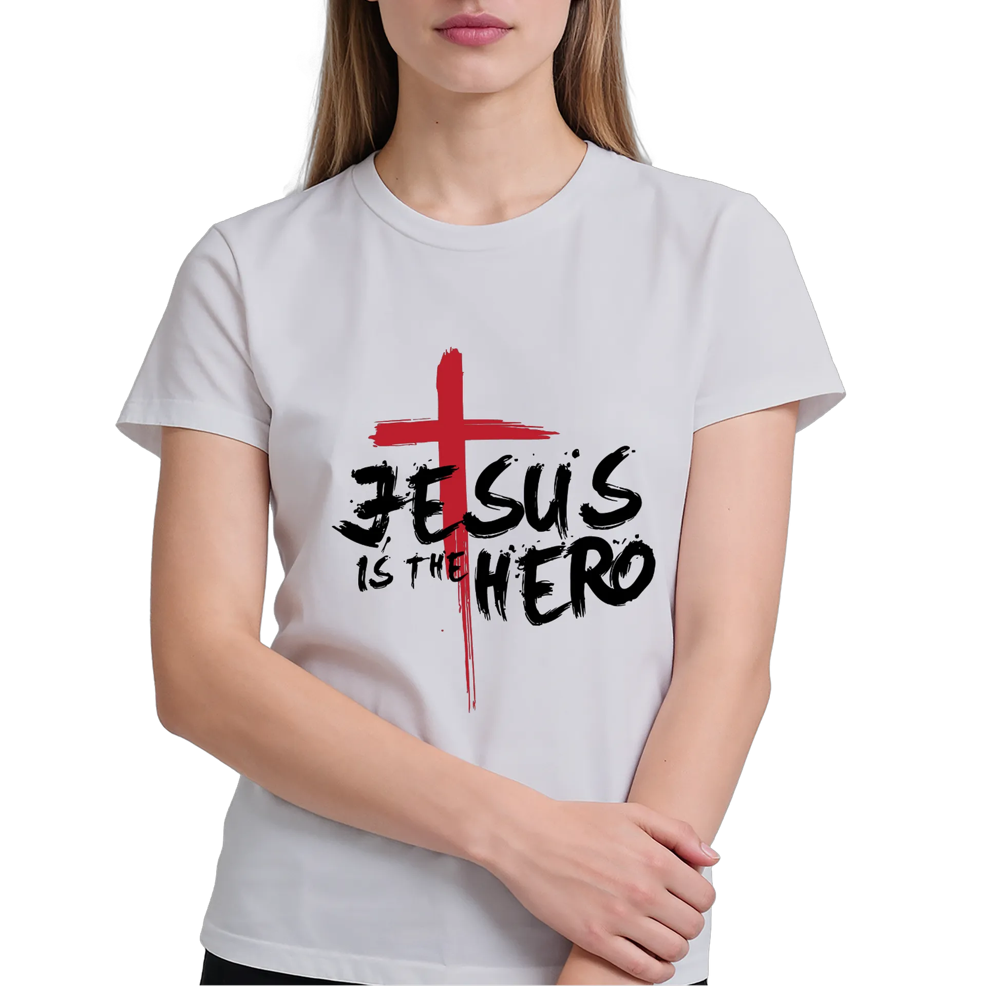 Camiseta Estampa Cruz Vermelha 100% Algodão - Imagem 4