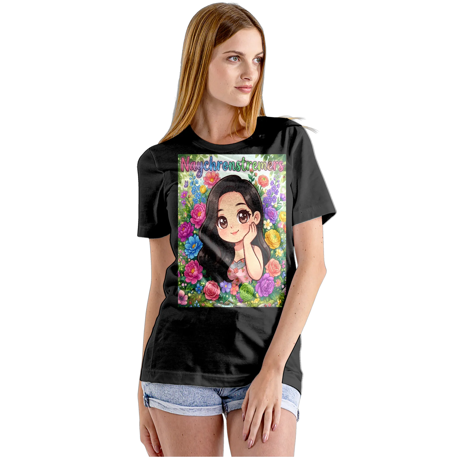 Camiseta Babylook Personagem Anime Flores 'Naychronstreamers - Imagem 5