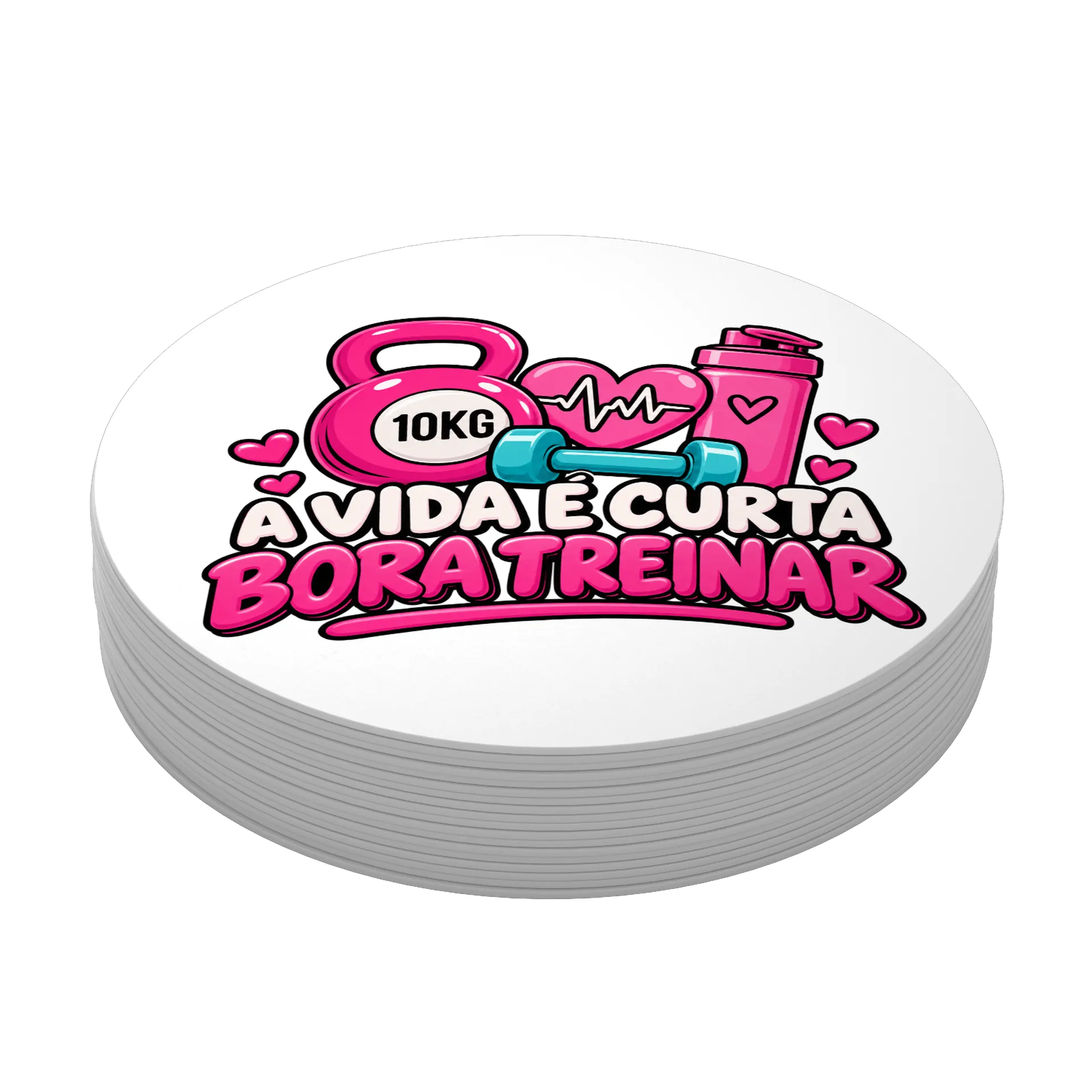 Porta-copo Estampa Tipográfica Bora Treinar MDF de Ana — imagem 3 de 3