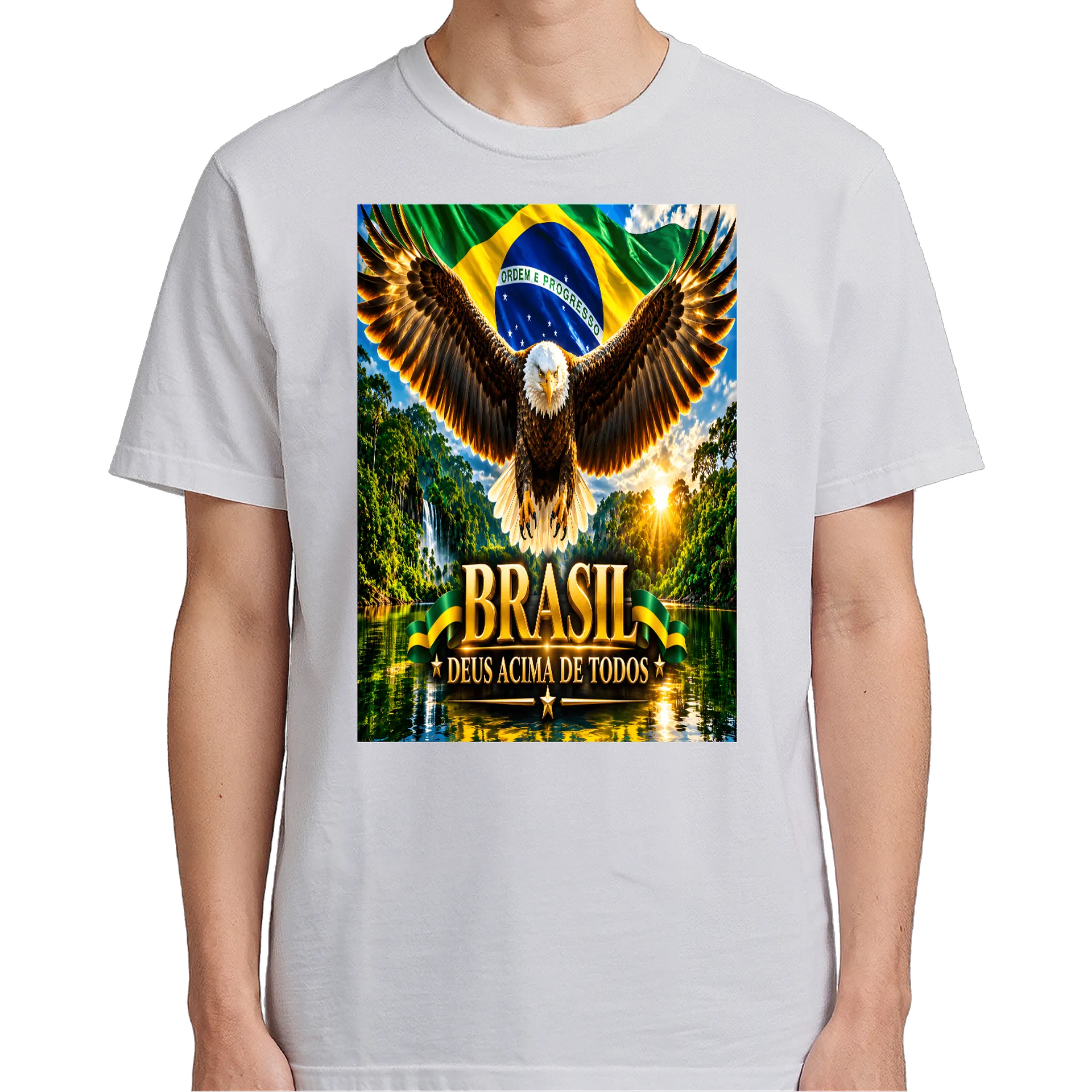 Camiseta patriota Vermelho 100% Algodão - Imagem 4