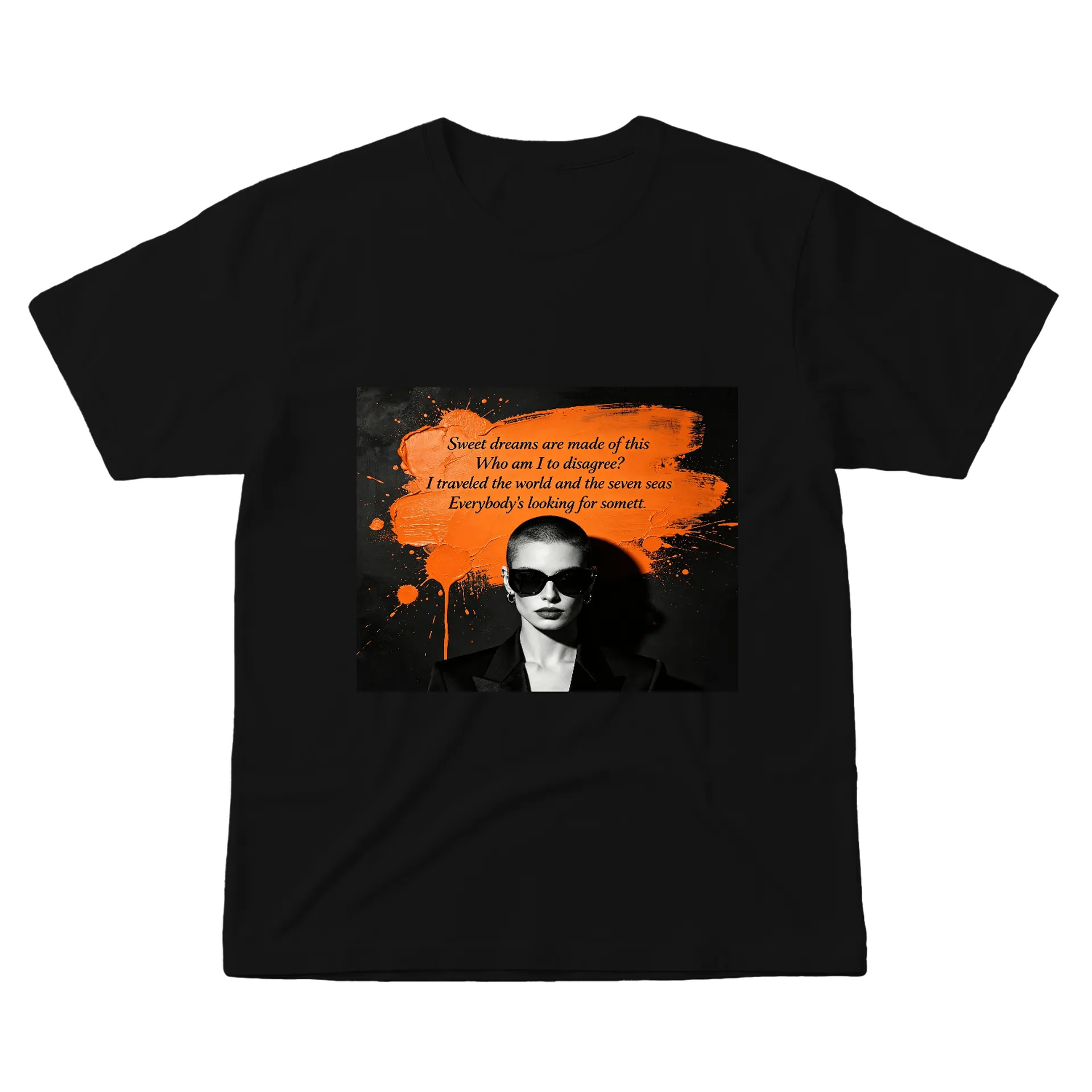 Camiseta Silhueta Rock Preto 100% Algodão - Imagem 1