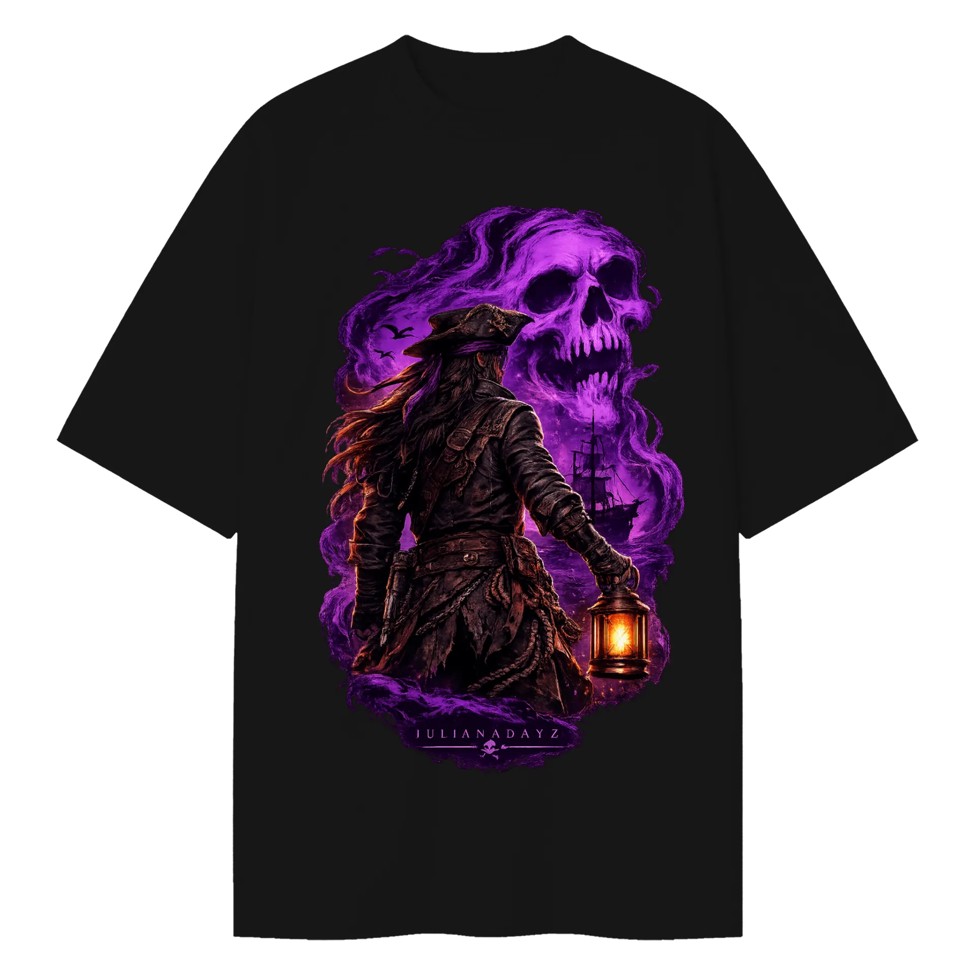 Camiseta Oversized Caveira Espectral Homem - Imagem 1