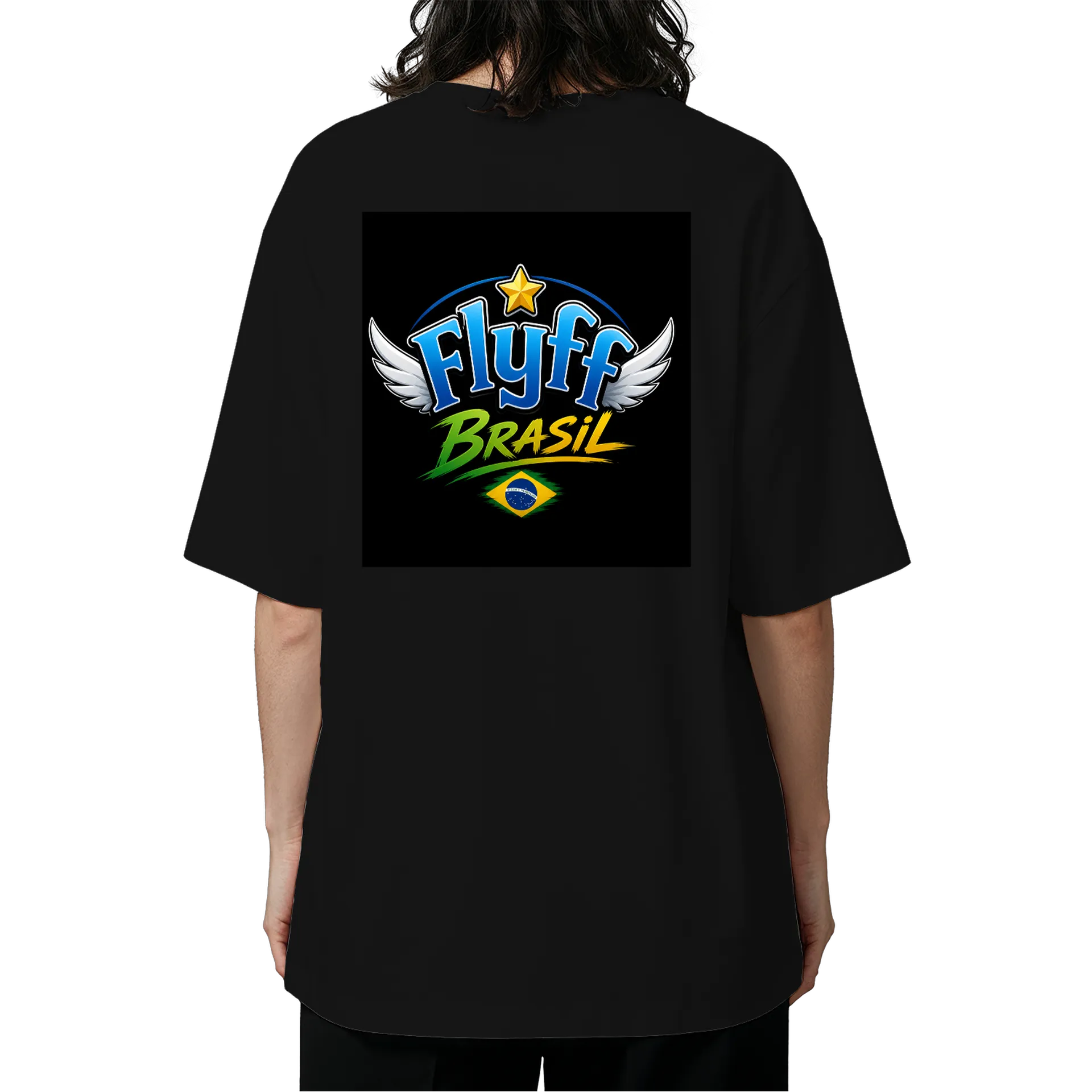 Camiseta Oversized Estampa Nightdeer Preto 100% Algodão - Imagem 5