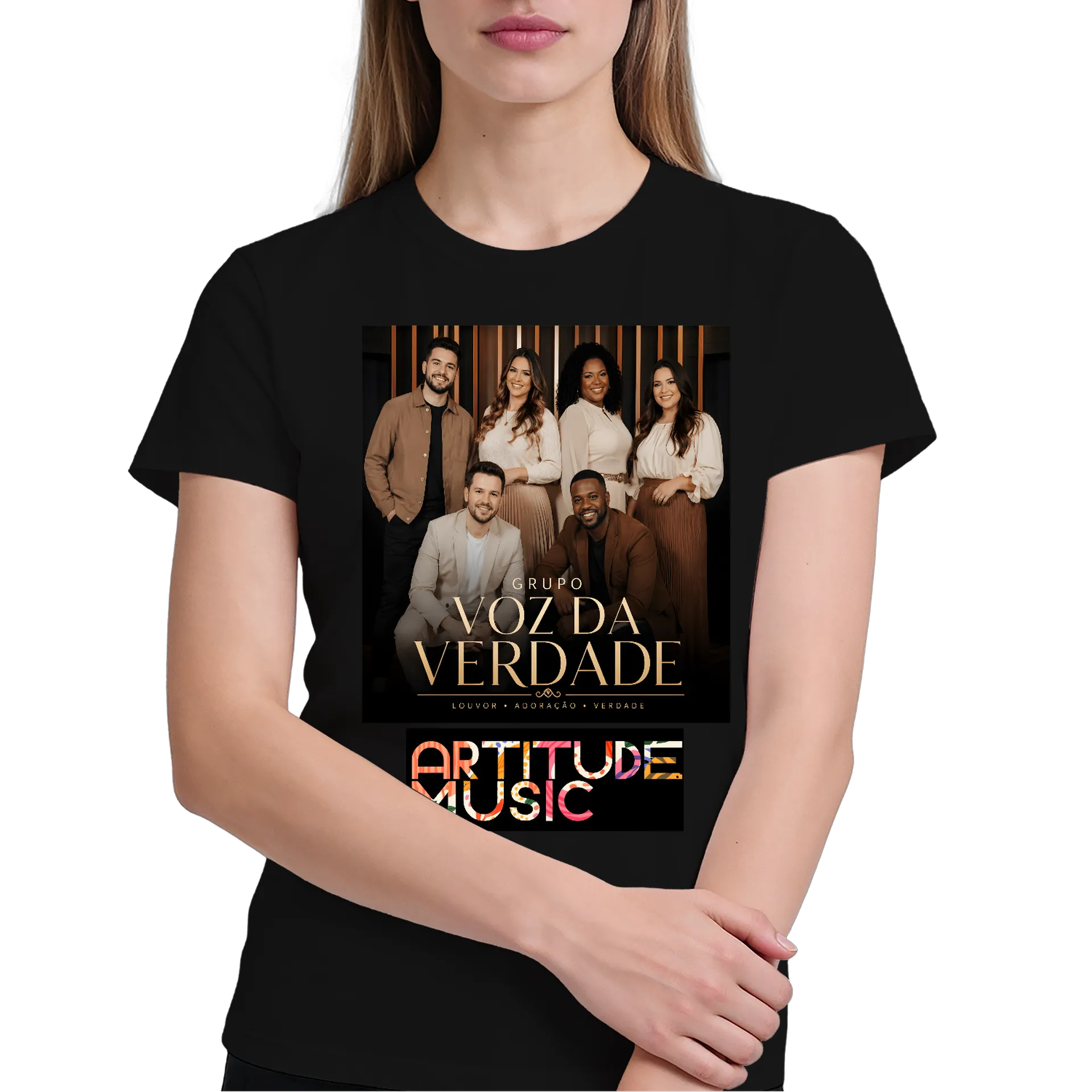 Camiseta Grupo Voz da Verdade Artitude Music 100% Algodão - Imagem 3