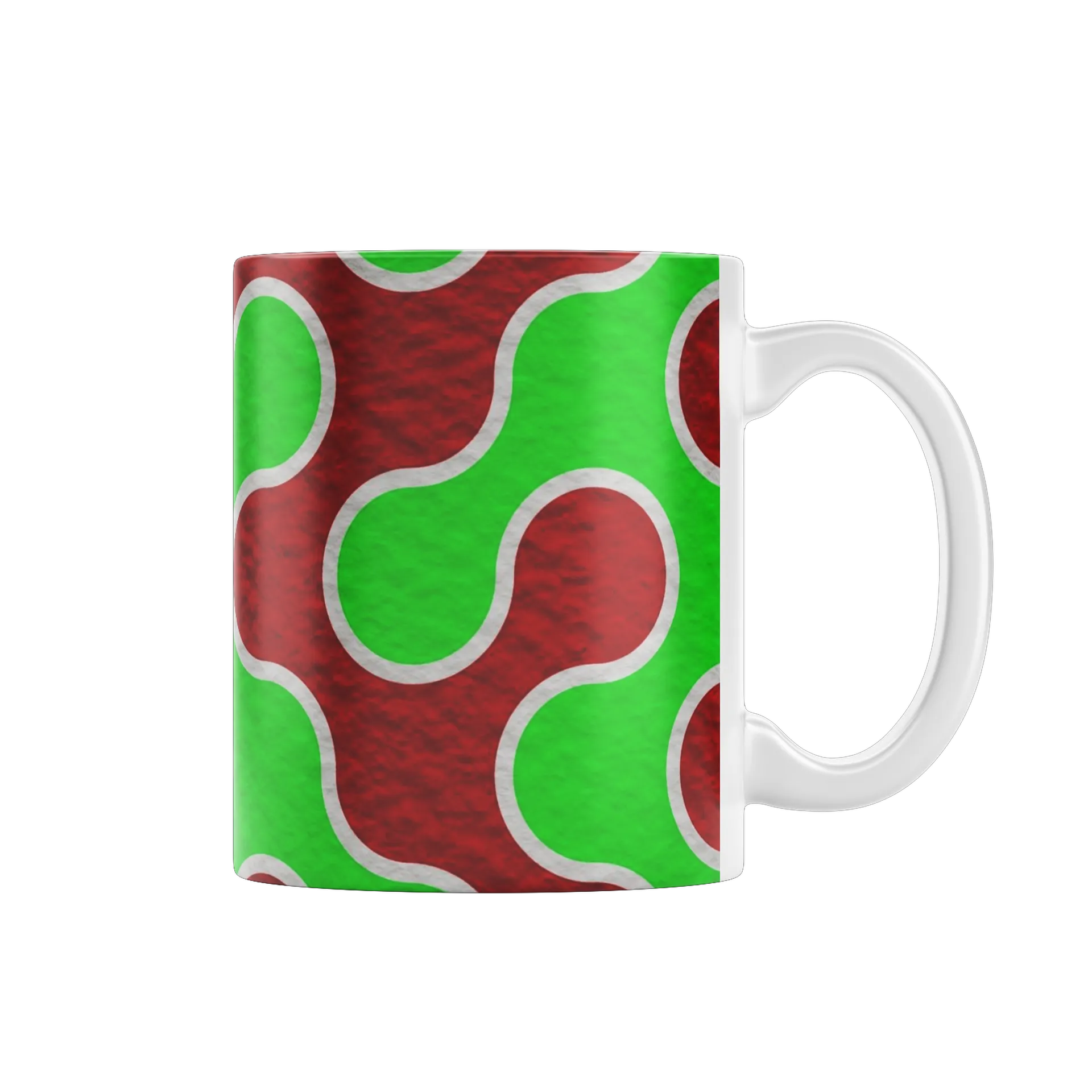 Caneca Estampa Abstrata Vermelho Verde 325ml - Imagem 1