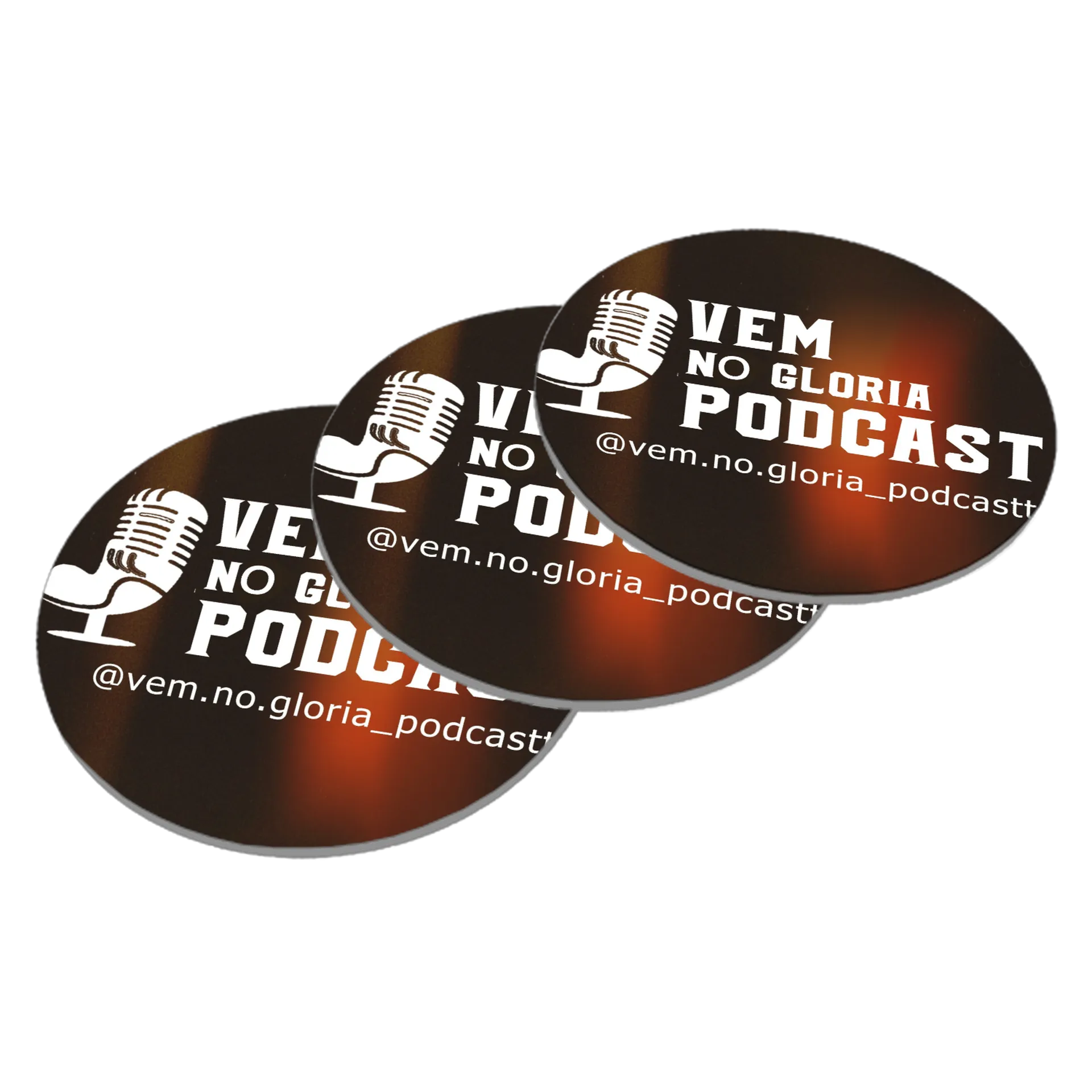 Porta-copos personalizado de Vem no Glória podcast  — imagem 2 de 3
