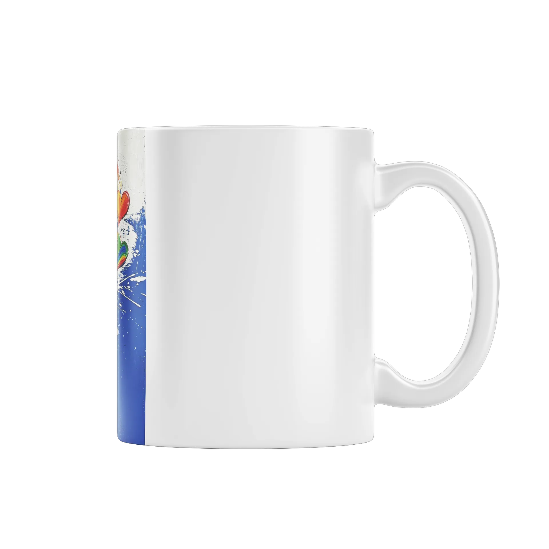 Caneca Porcelana Coração Colorido 325ml - Imagem 1