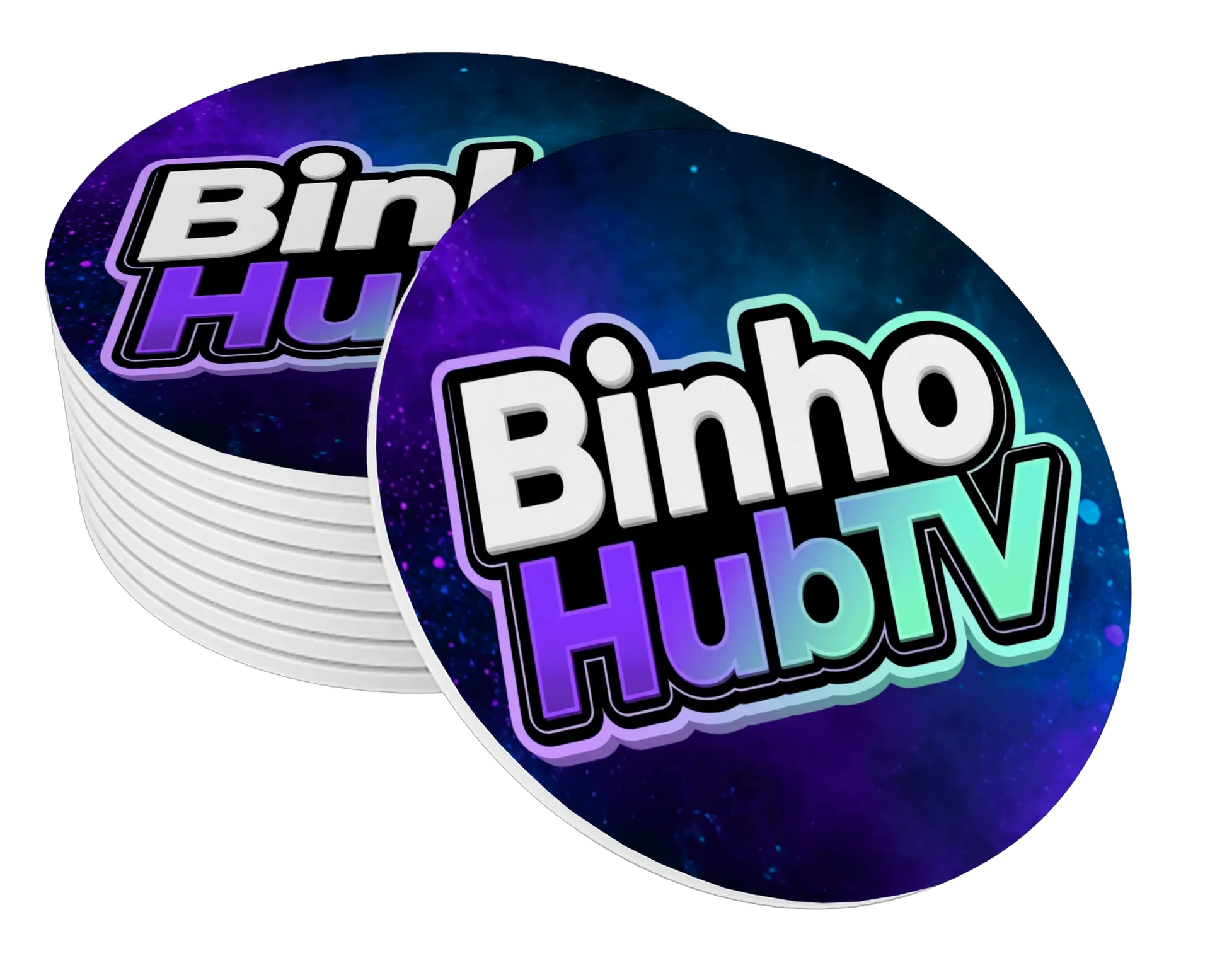 Porta-copo Logo Binho HubTV Galáxia MDF de Binho — imagem 1 de 3