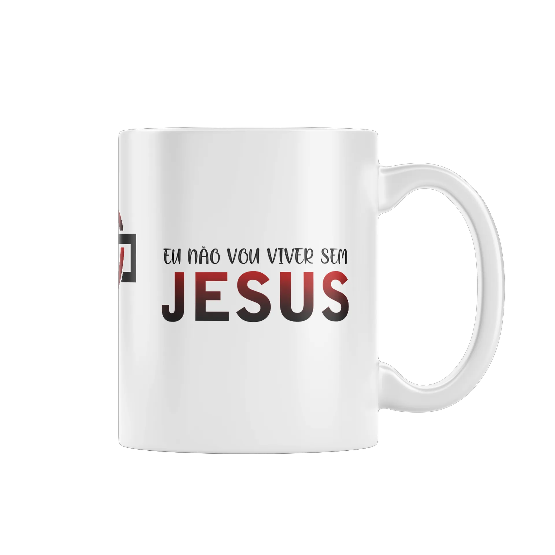 Caneca Porcelana Cruz Coração Seu Amor 325ml - Imagem 1