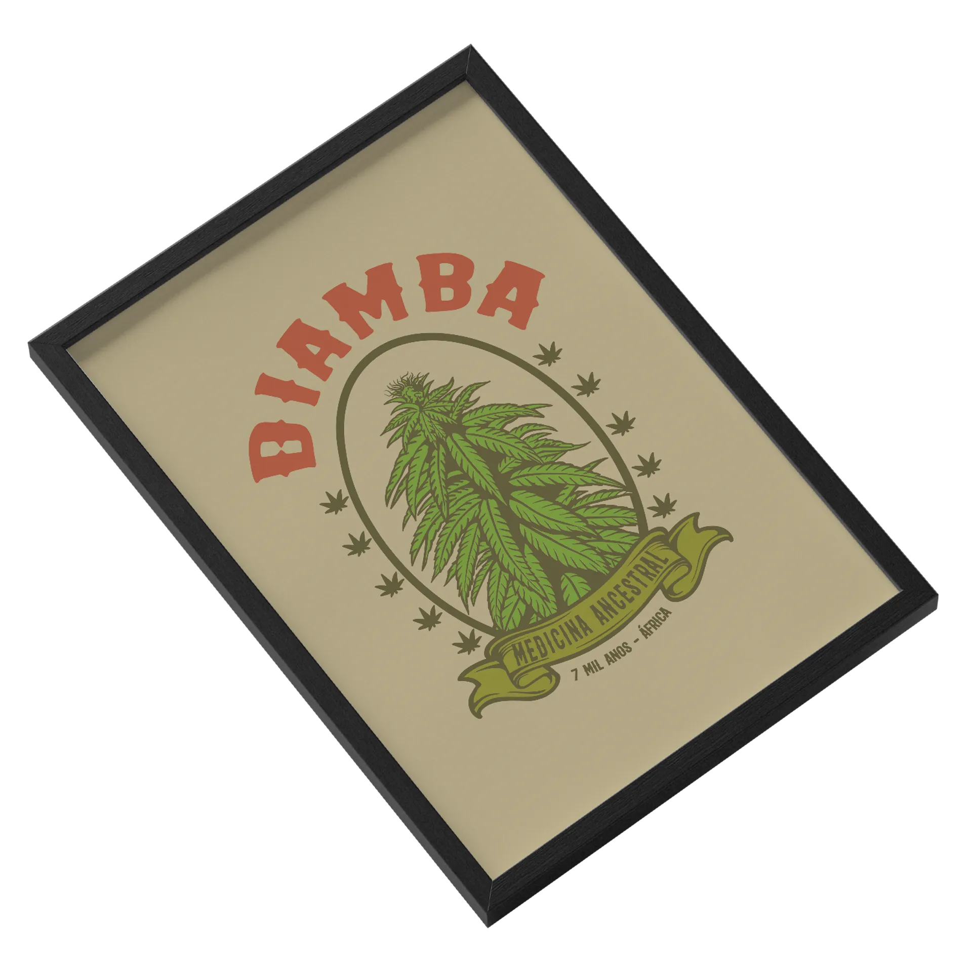 Quadro Diamba Medicina Ancestral A3 MDF e Vidro - Imagem 2