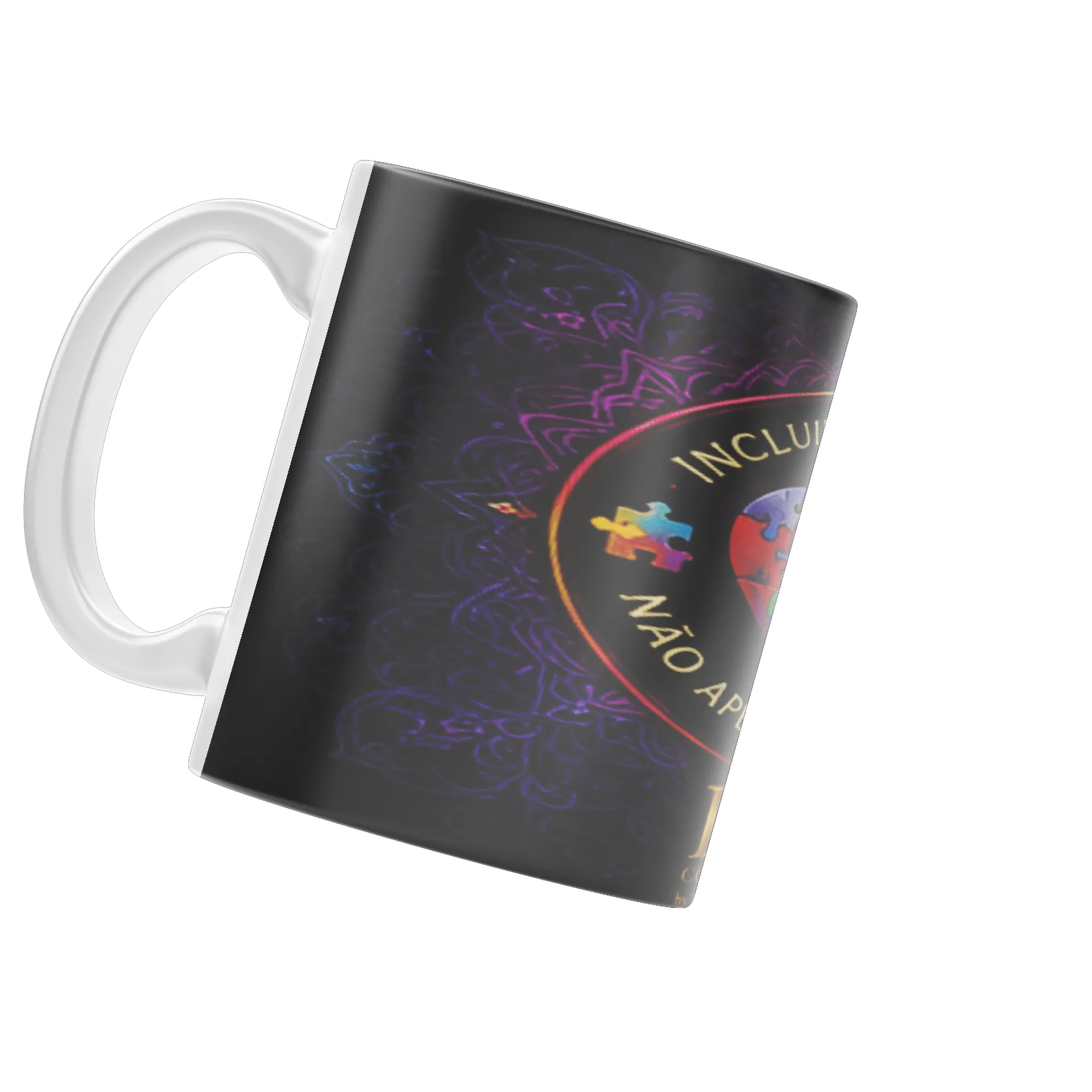Caneca Porcelana Coração Quebra-Cabeça 325ml - Imagem 3