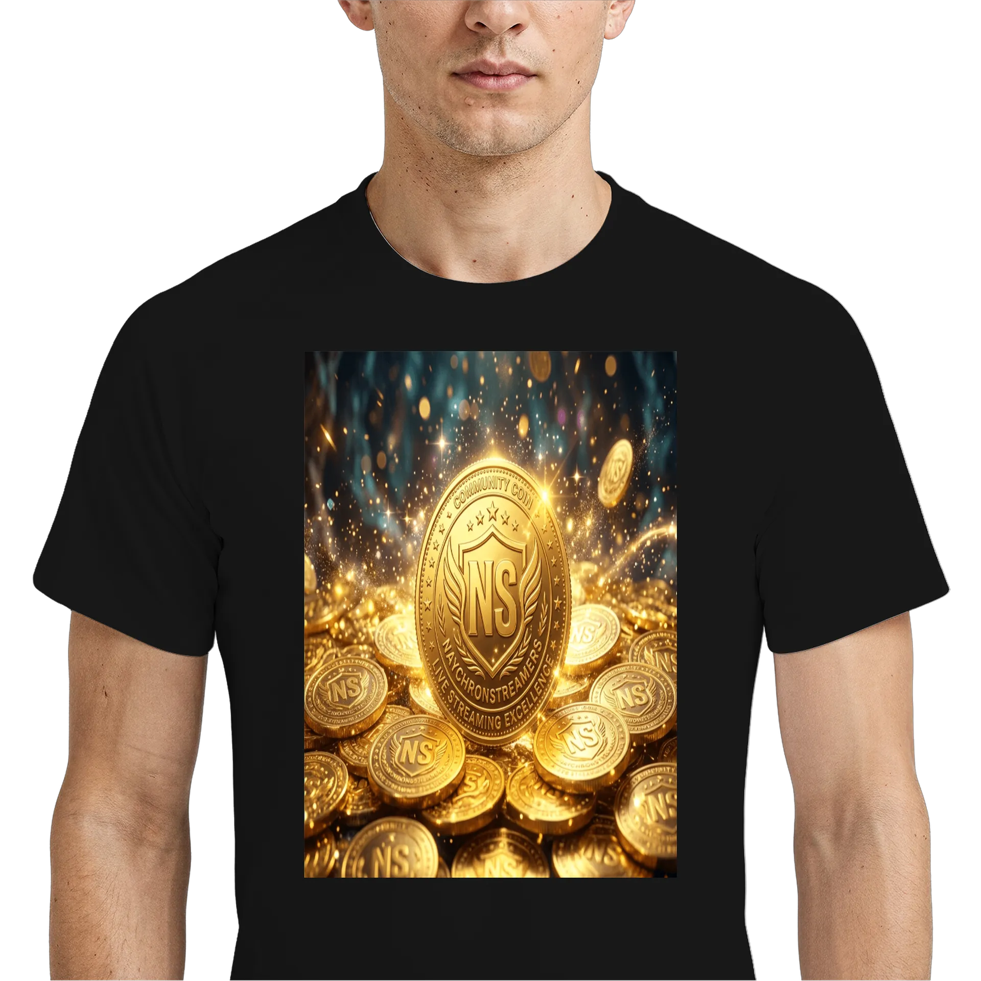 Camiseta Dry Fit Moedas NS Douradas Respirável - Imagem 4