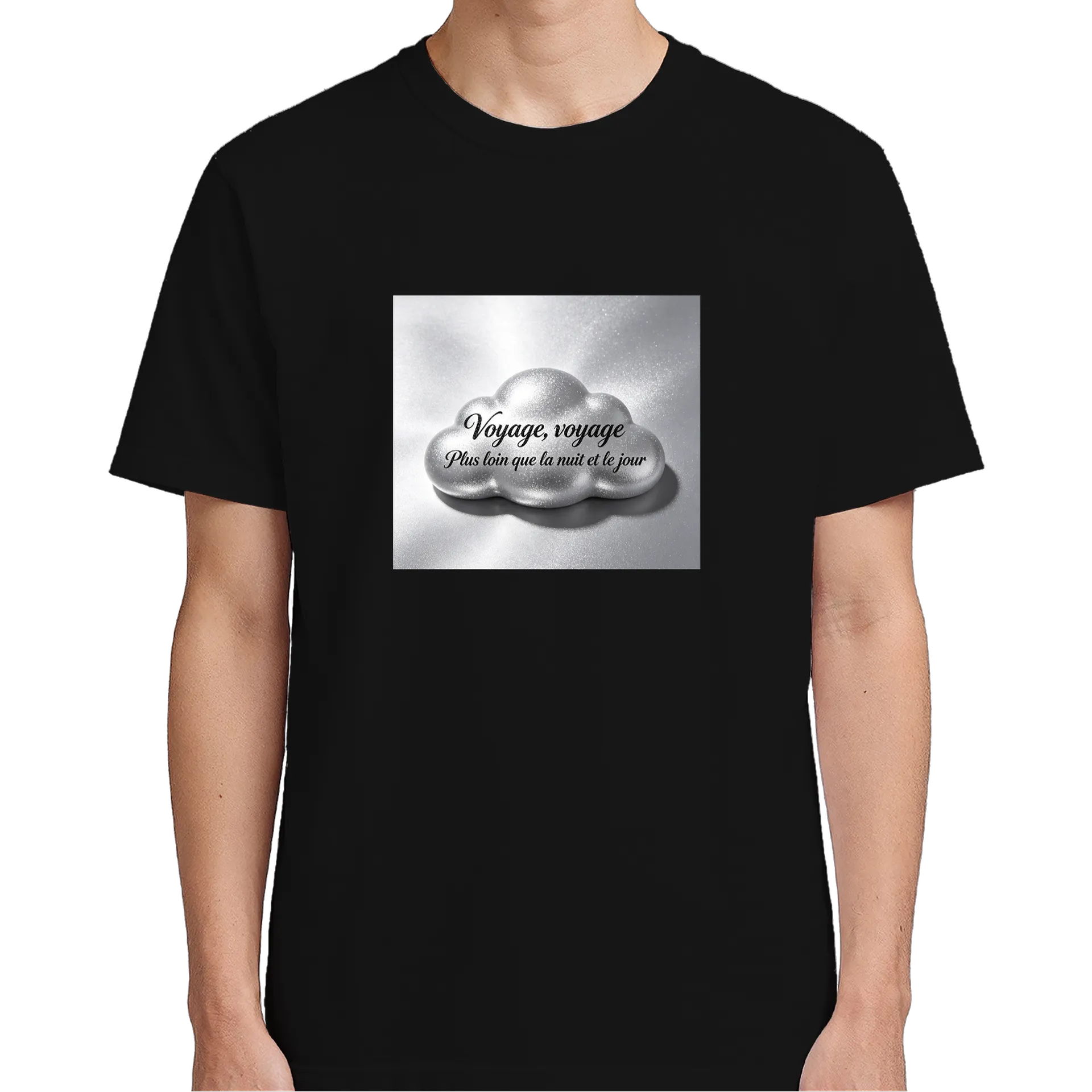 Camiseta Nuvem Prateada Estampa Tipográfica 100% Algodão - Imagem 4