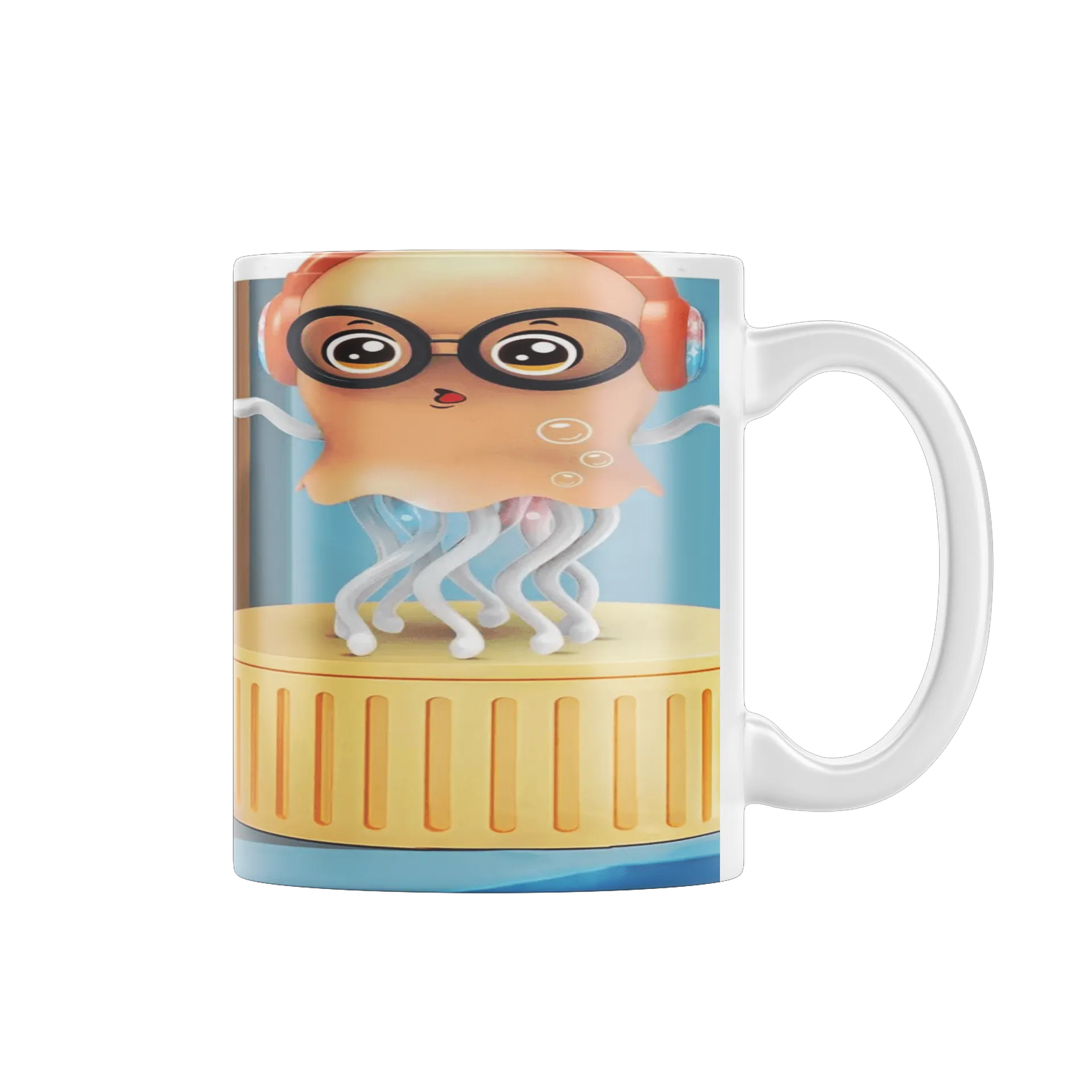 Caneca Porcelana Água-Viva de Óculos em Estilo Cartoon 325ml de STYLLUS  — imagem 1 de 4