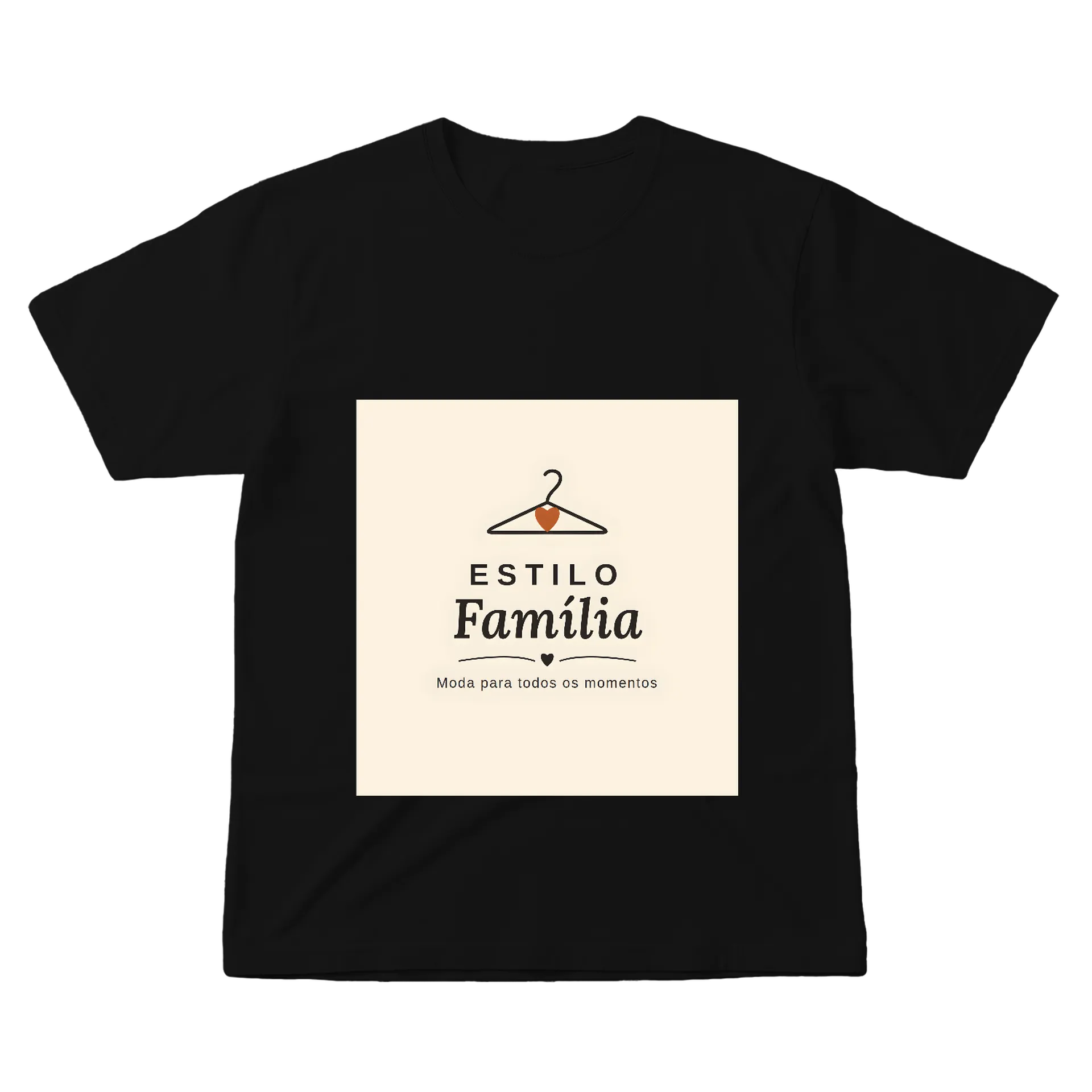 Camiseta Estampa Tipográfica Estilo Família 100% Algodão - Imagem 1