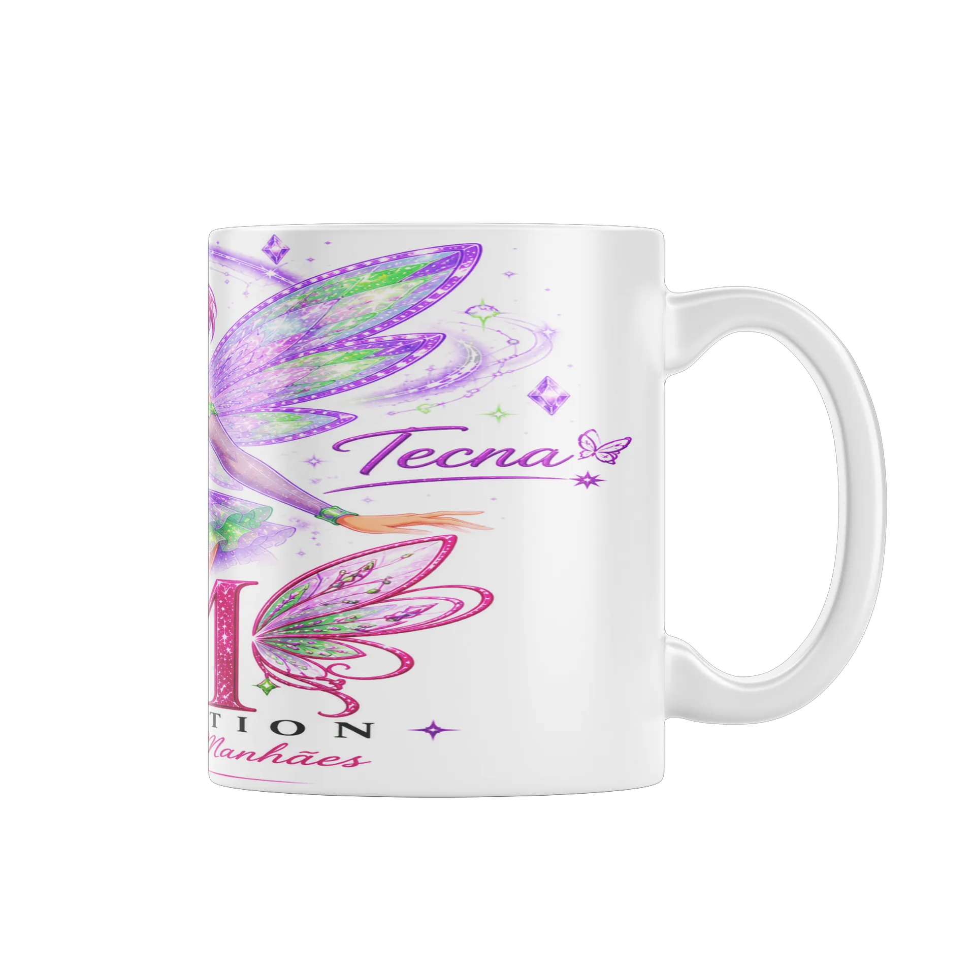 Caneca Porcelana Ilustration Fada Lilás 325ml - Imagem 1