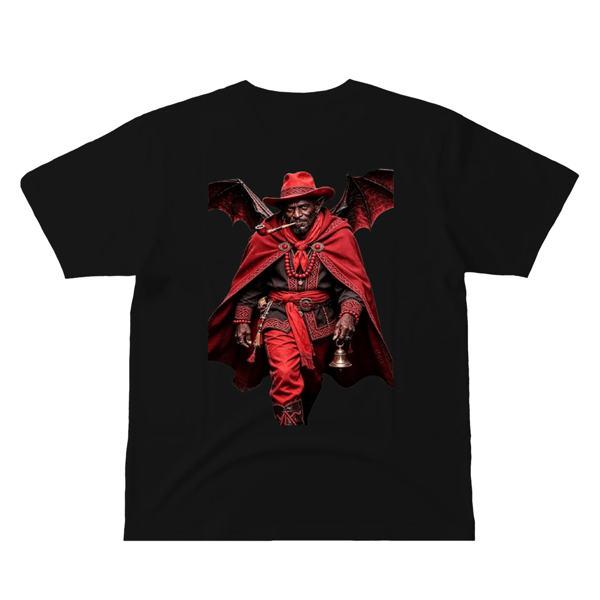 Camiseta Exu Morcego Estampa Vermelha 100% Algodão - Imagem 3