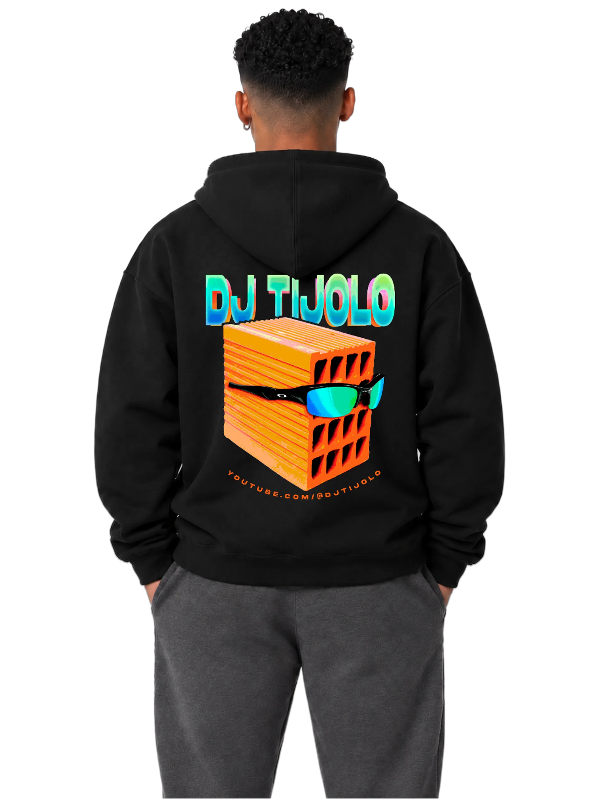 Moletom Canguru DJ TIJOLO Clássica - Costas de DJ TIJOLO — imagem 4 de 6