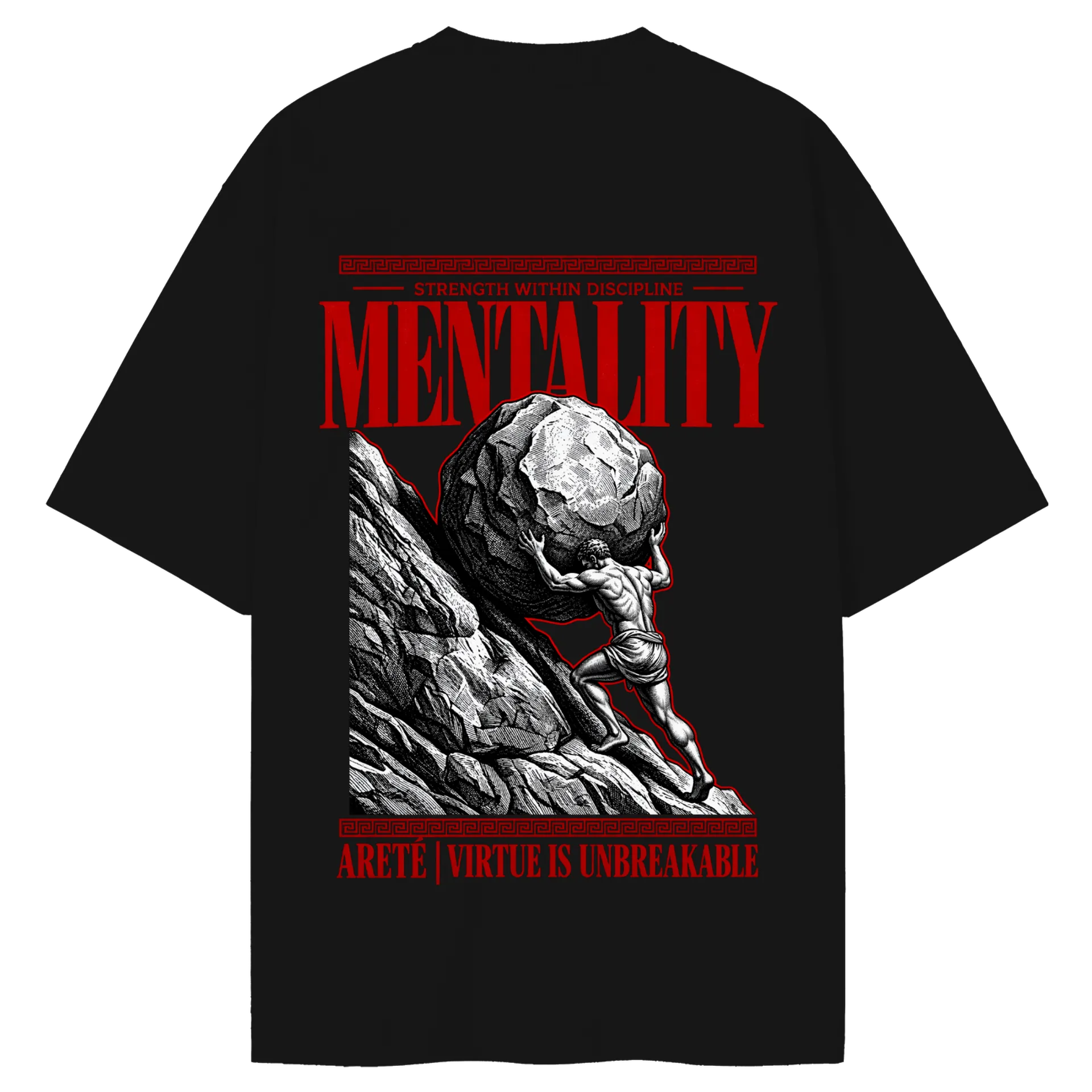 Camiseta Oversized Estampa de Atlas com Globo Monocromática - Imagem 2