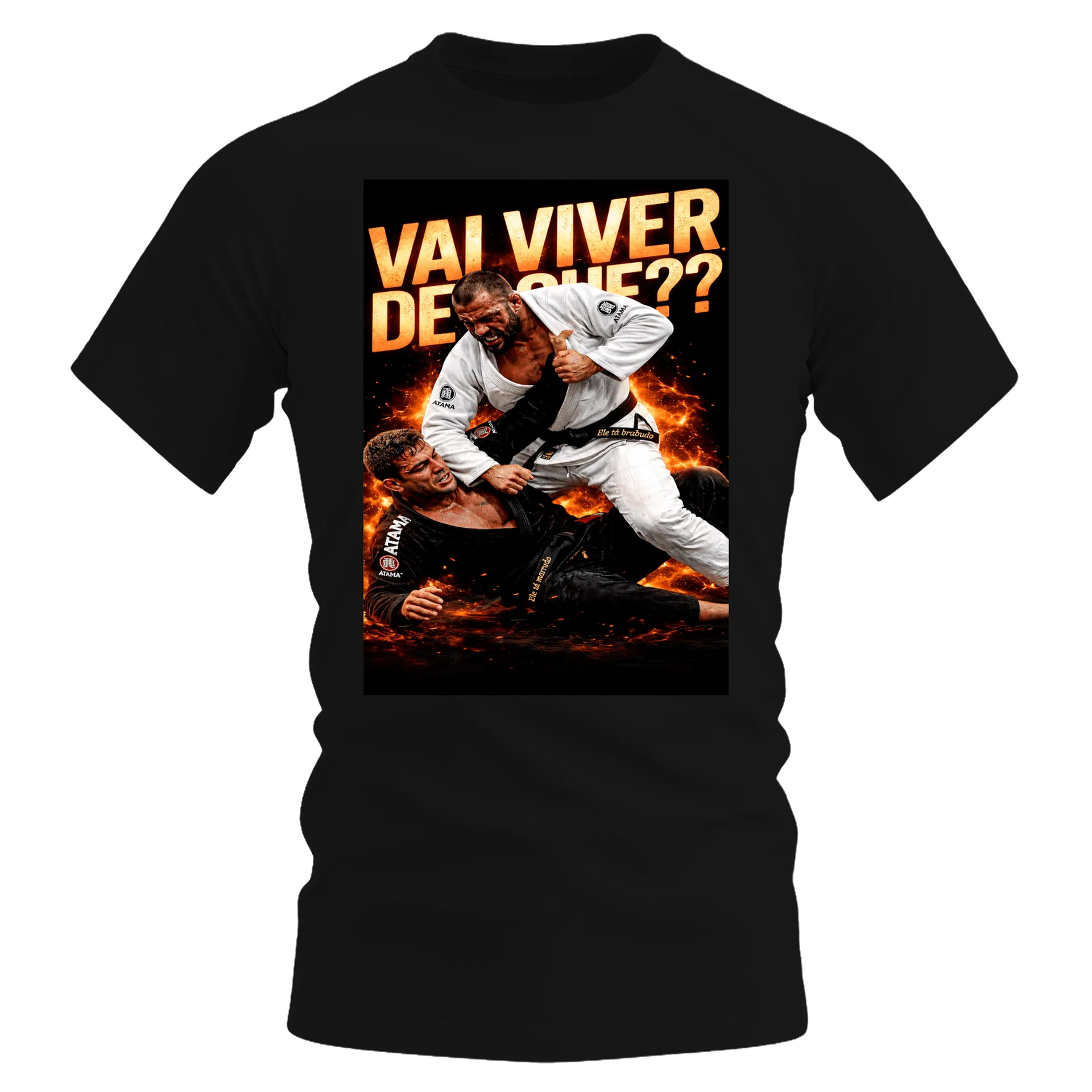 Camiseta DryFit jiu-jitsu Vai viver de que?? de Wagnão