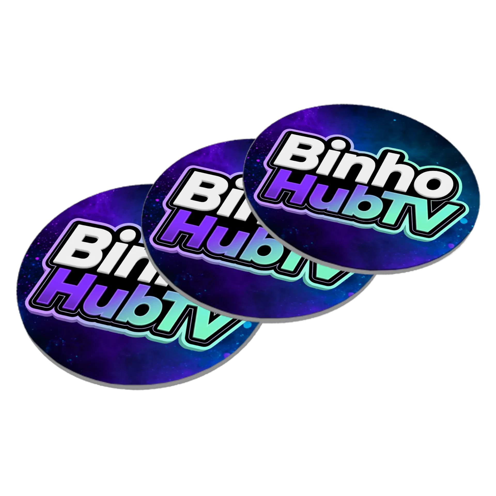 Porta-copo Logo Binho HubTV Galáxia MDF de Binho — imagem 2 de 3