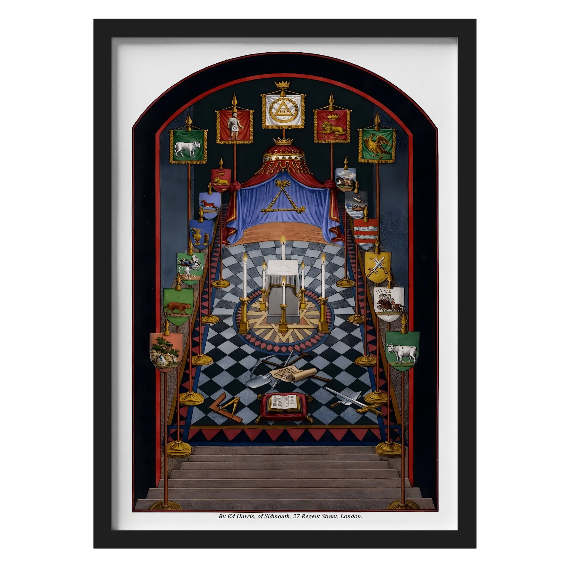 Quadro Painel Arco Harrys 2 - A3 Com Vidro de Cultura Maçônica — imagem 1 de 3