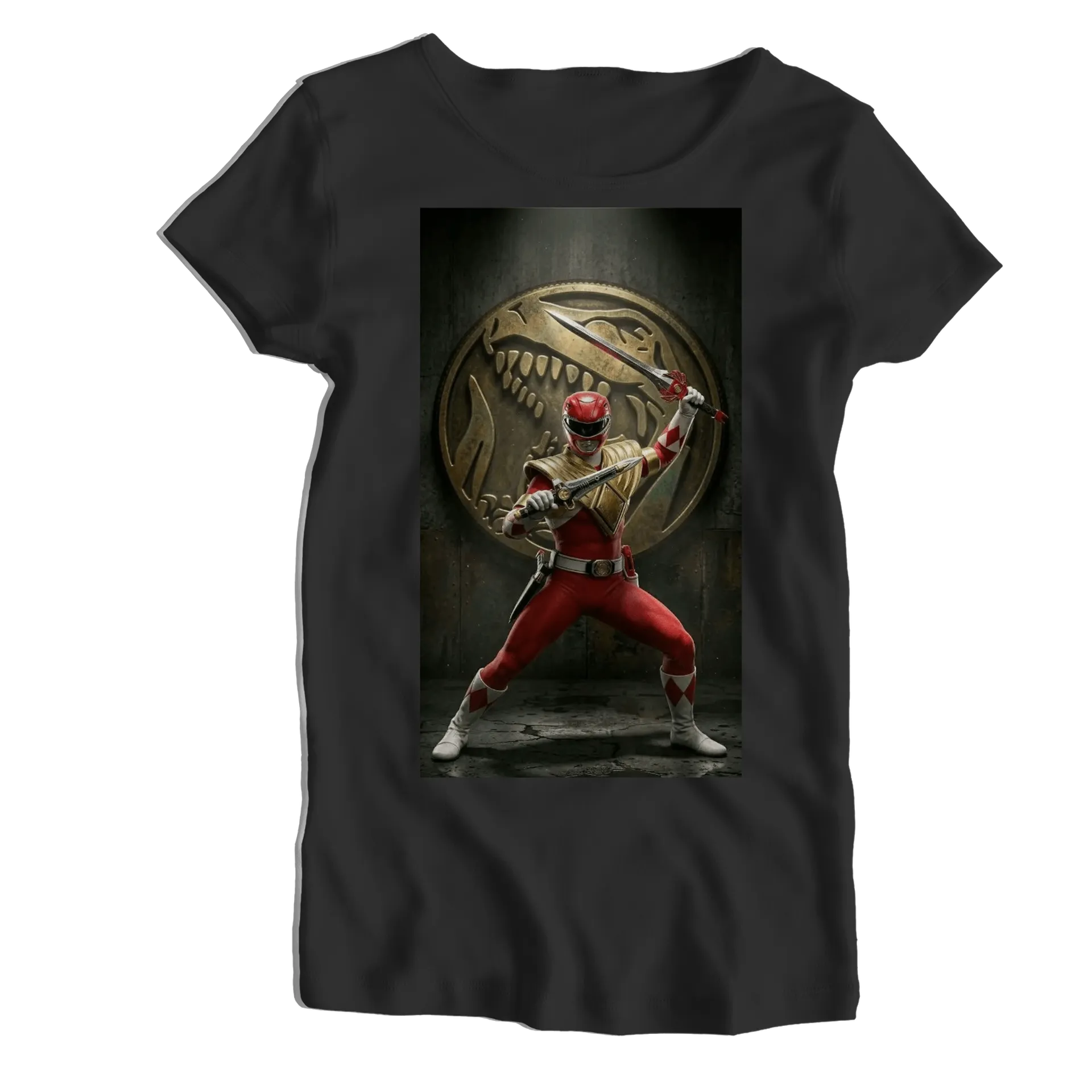 Camiseta Babylook Ranger Vermelho Dino 100% Algodão - Imagem 1