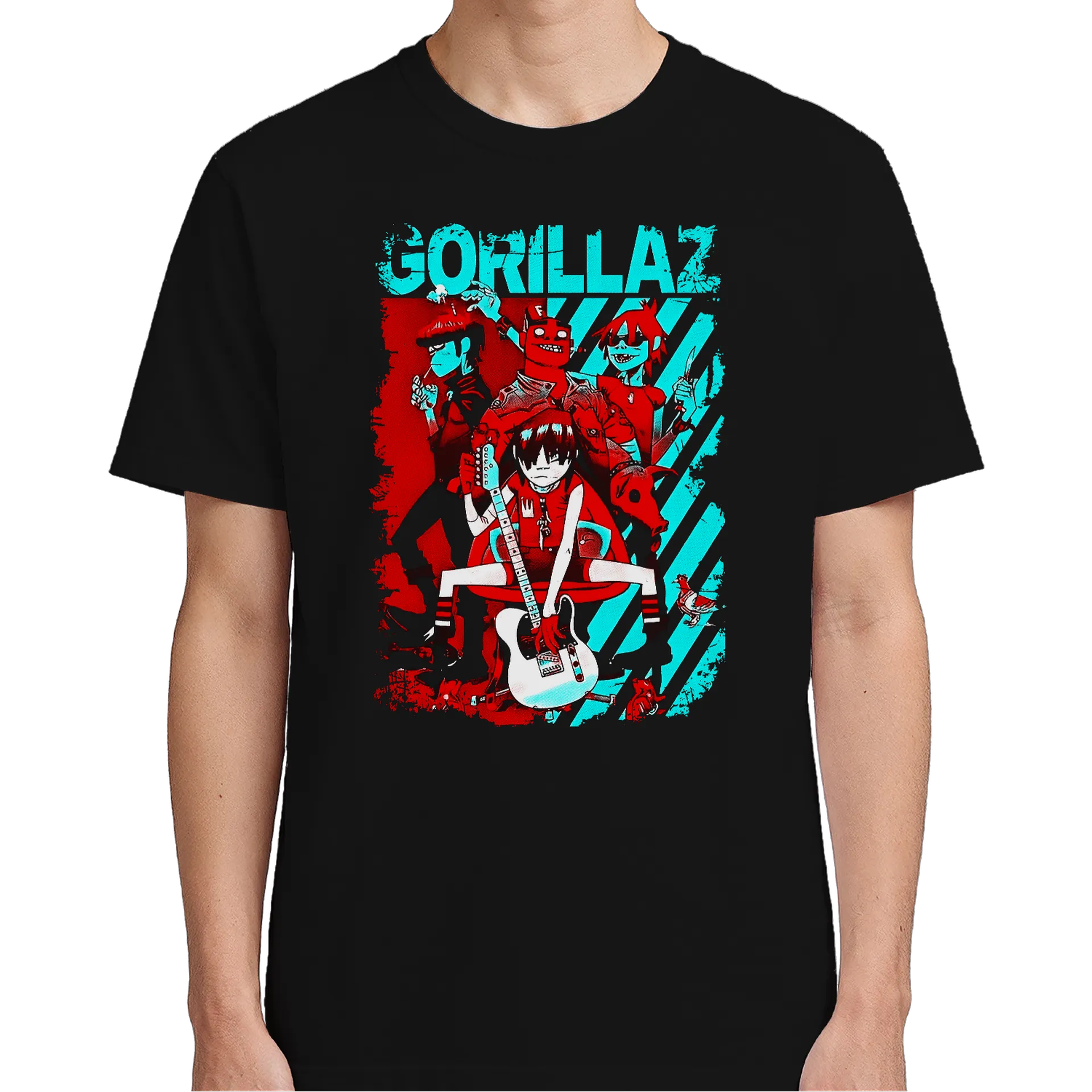 Camiseta Estampa Gorillaz Preto 100% Algodão - Imagem 5