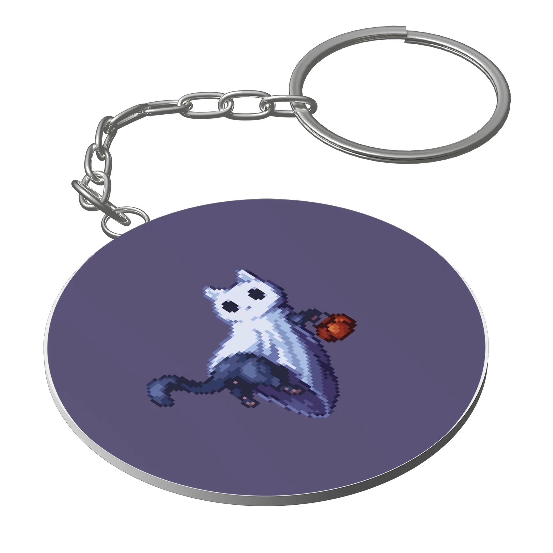 Chaveiro MDF Fantasma Carruagem Estampa Pixel Art - Imagem 1