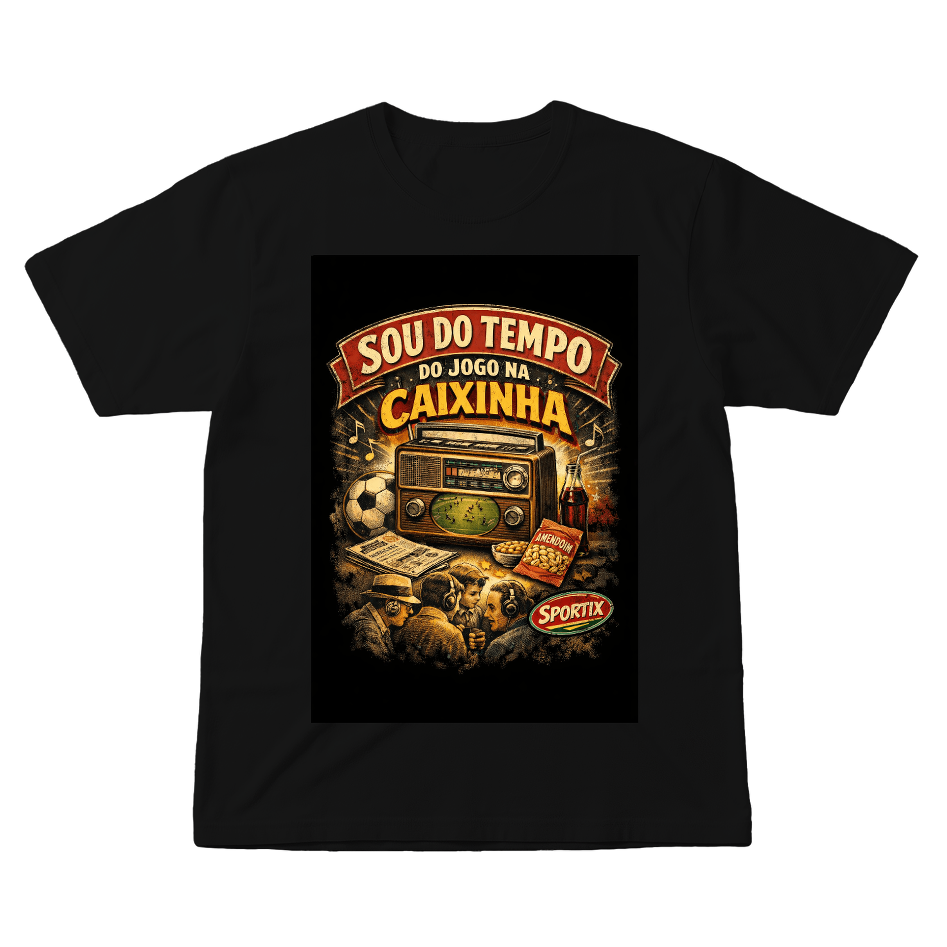 Camiseta Nostalgia do Rádio – “Sou do Tempo do Jogo na Caixi de Rede Sportix 