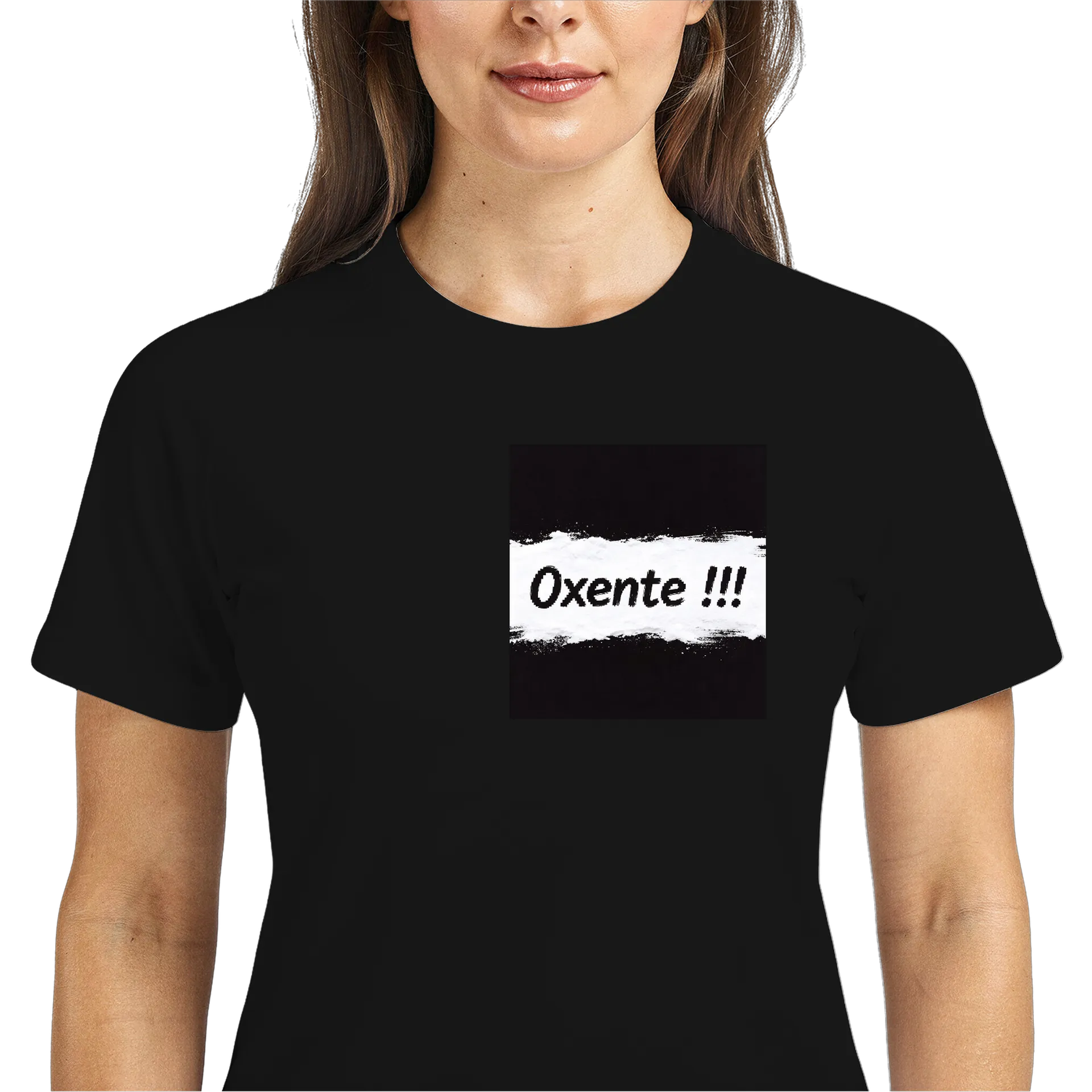 Camiseta Dry Fit Oxente !!! Estampa Branca Preto 100% - Imagem 3