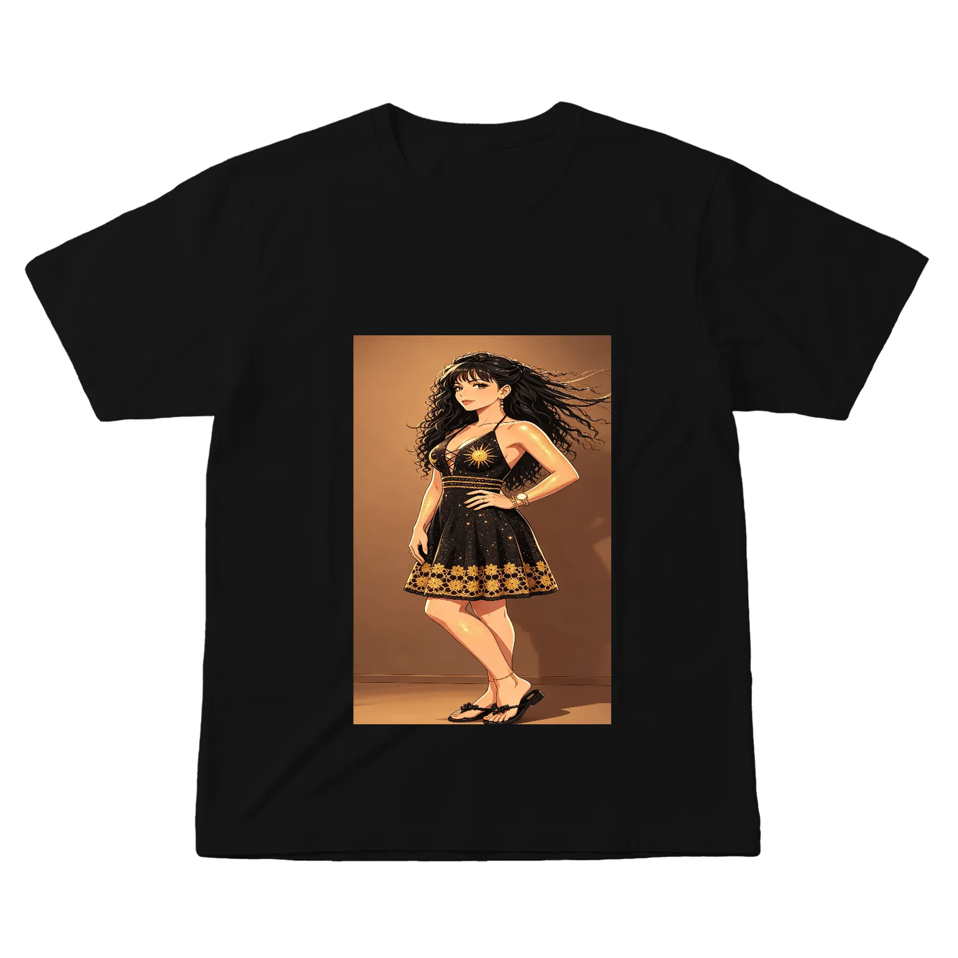 Camiseta Estampa Dancer Black Gold 100% Algodão - Imagem 1
