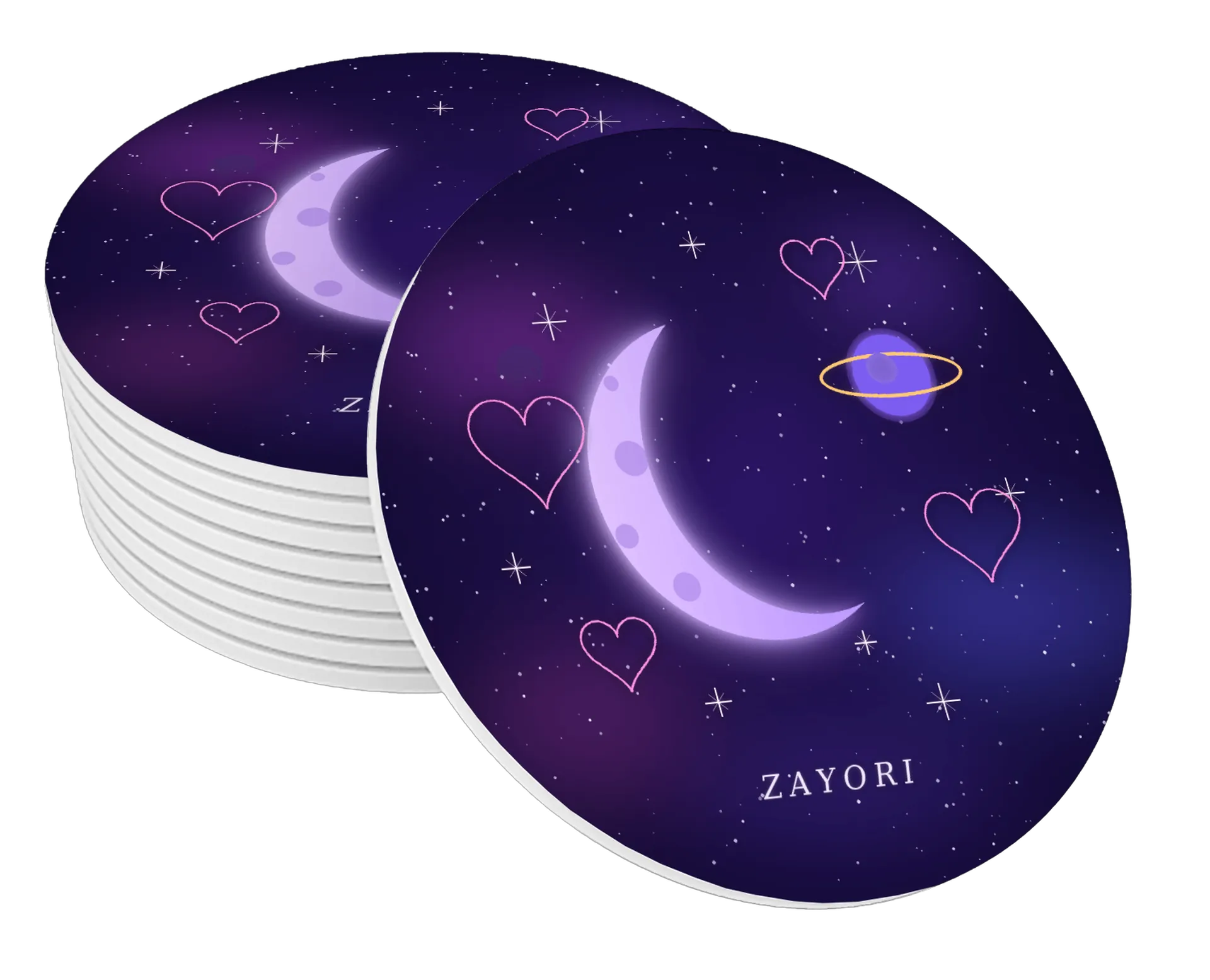 Porta-Copos MDF Zayori Moon & Stars - Imagem 1
