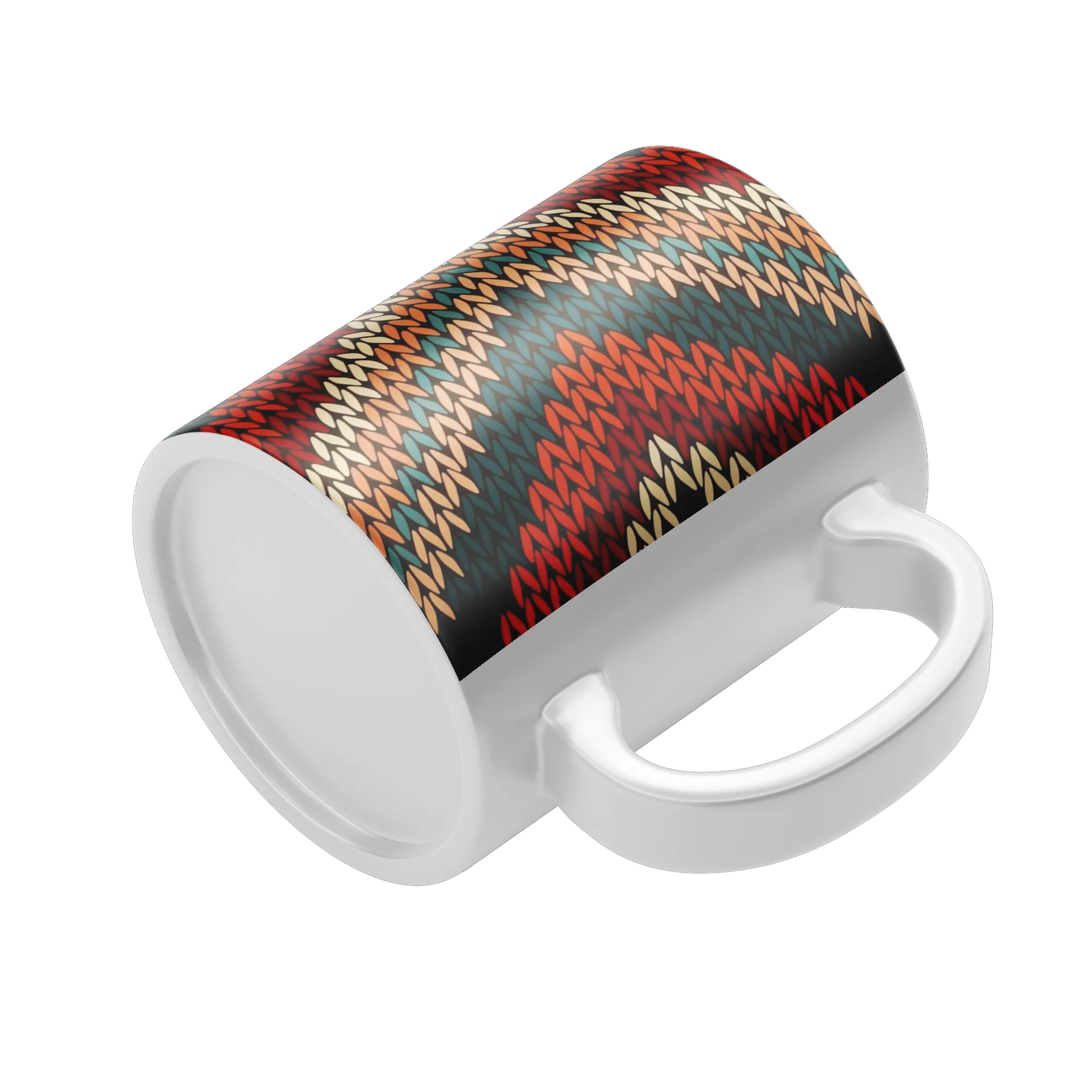 Caneca Porcelana Listras Triangulares Marrom 325ml - Imagem 4